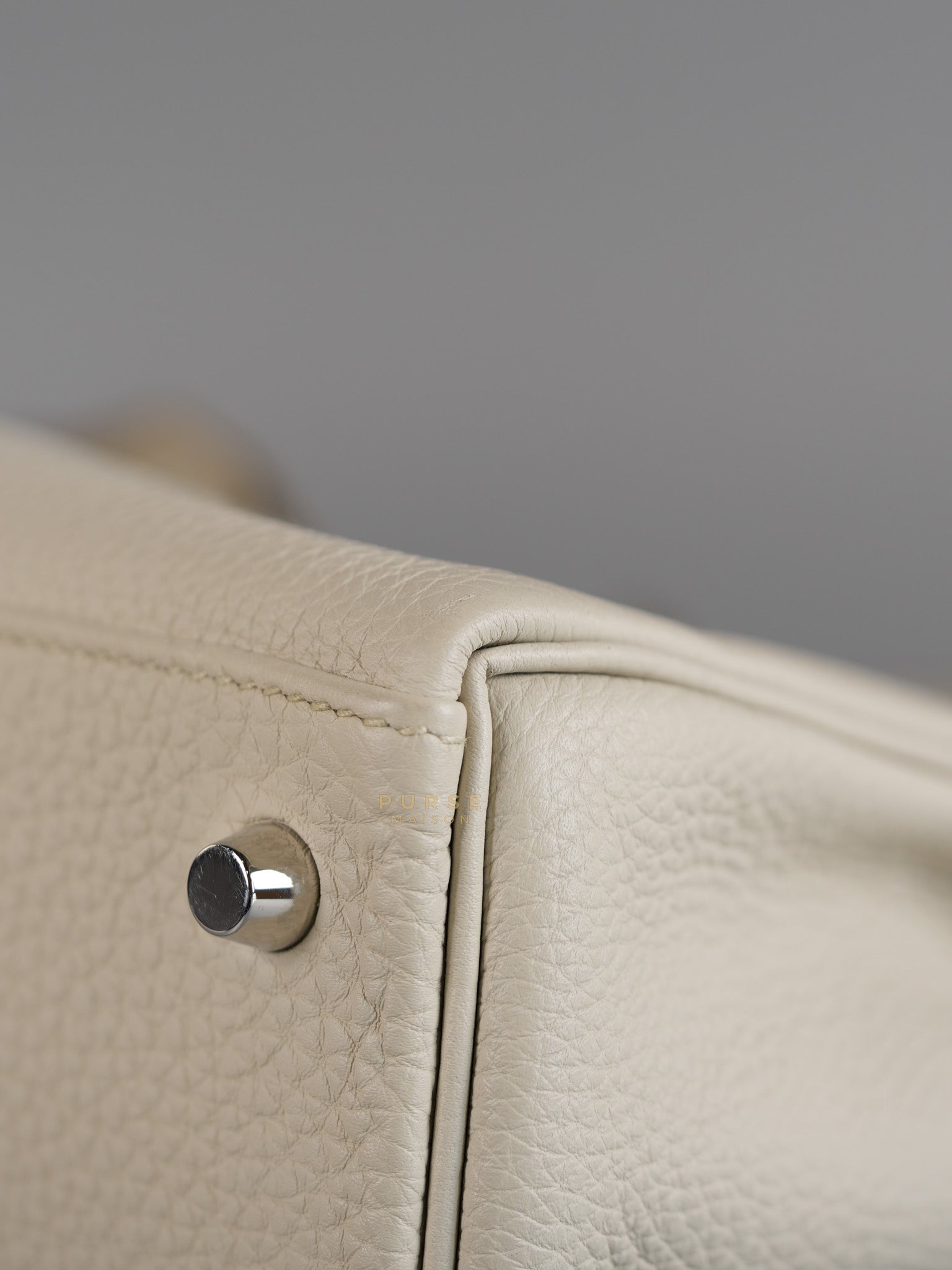 Kelly 28 Retourne Touch Beton Togo Leather in Palladium Hardware Stamp C (2018) | Purse Maison Luxury Bags Shop