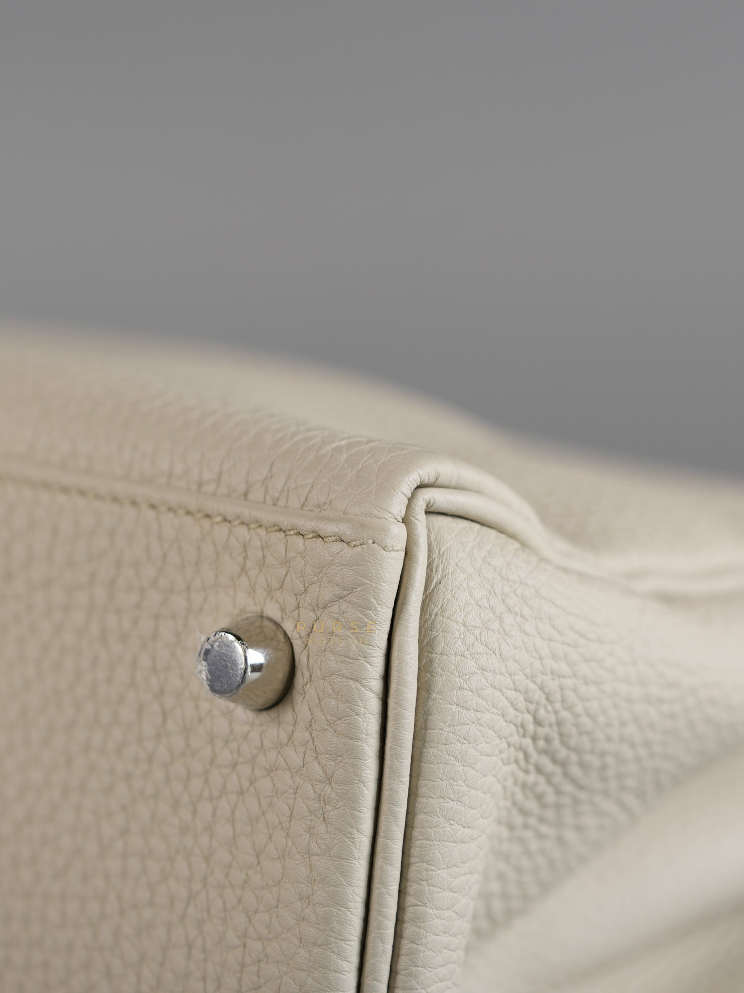 Kelly 28 Retourne Touch Beton Togo Leather in Palladium Hardware Stamp C (2018) | Purse Maison Luxury Bags Shop