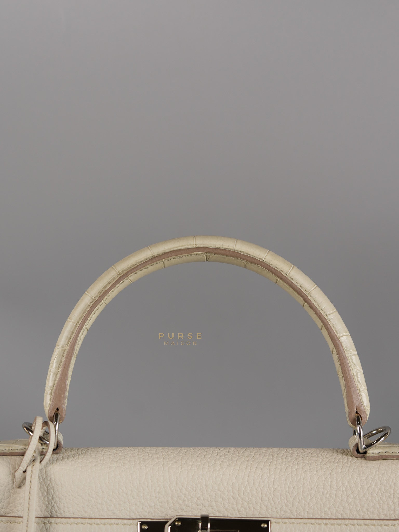 Kelly 28 Retourne Touch Beton Togo Leather in Palladium Hardware Stamp C (2018) | Purse Maison Luxury Bags Shop