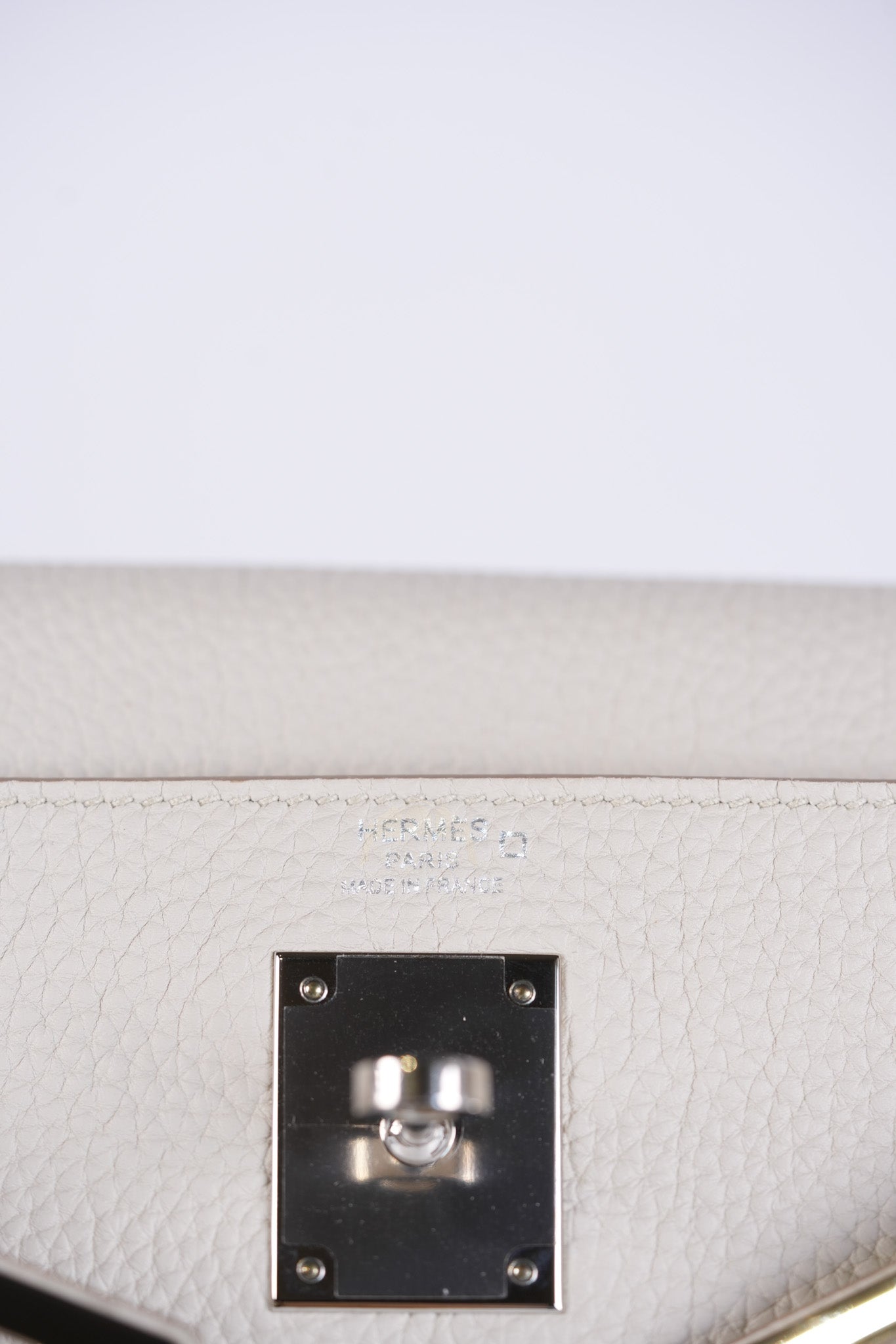 Kelly 28 Retourne Touch Beton Togo Leather in Palladium Hardware Stamp C (2018) | Purse Maison Luxury Bags Shop