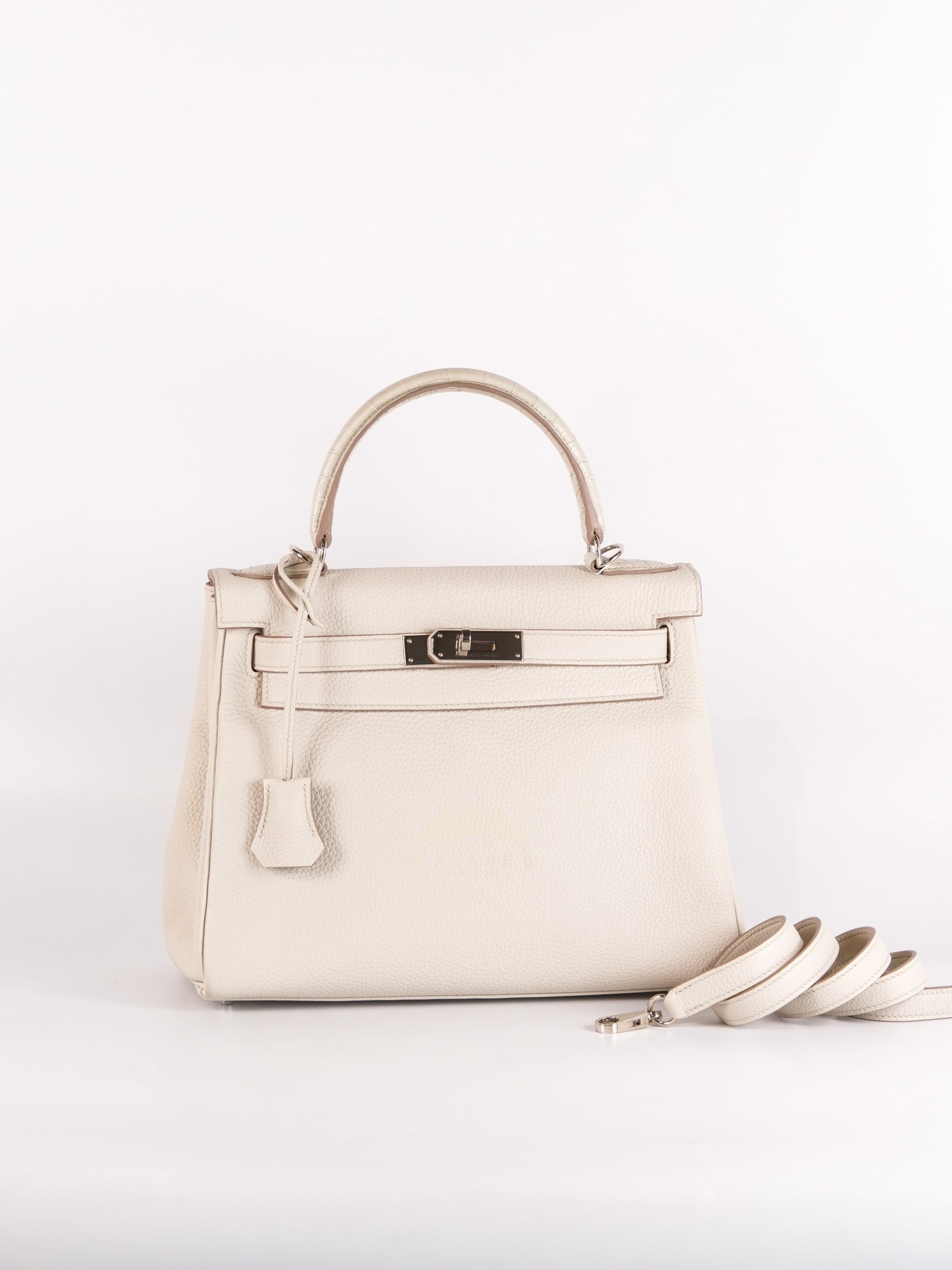 Kelly 28 Retourne Touch Beton Togo Leather in Palladium Hardware Stamp C (2018) | Purse Maison Luxury Bags Shop