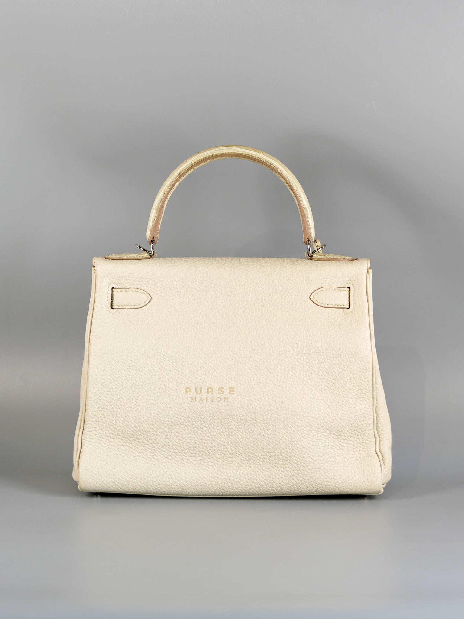 Kelly 28 Retourne Touch Beton Togo Leather in Palladium Hardware Stamp C (2018) | Purse Maison Luxury Bags Shop