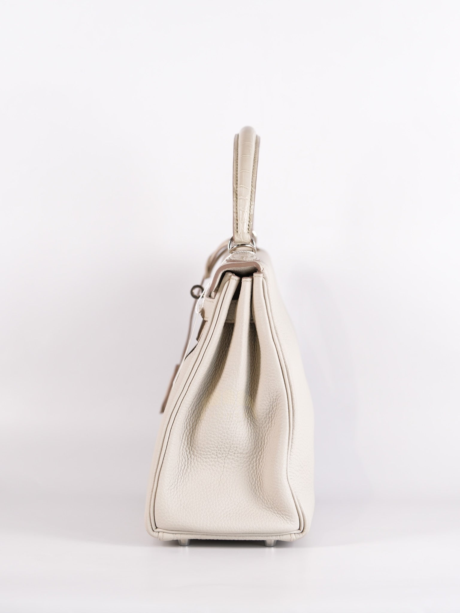 Kelly 28 Retourne Touch Beton Togo Leather in Palladium Hardware Stamp C (2018) | Purse Maison Luxury Bags Shop