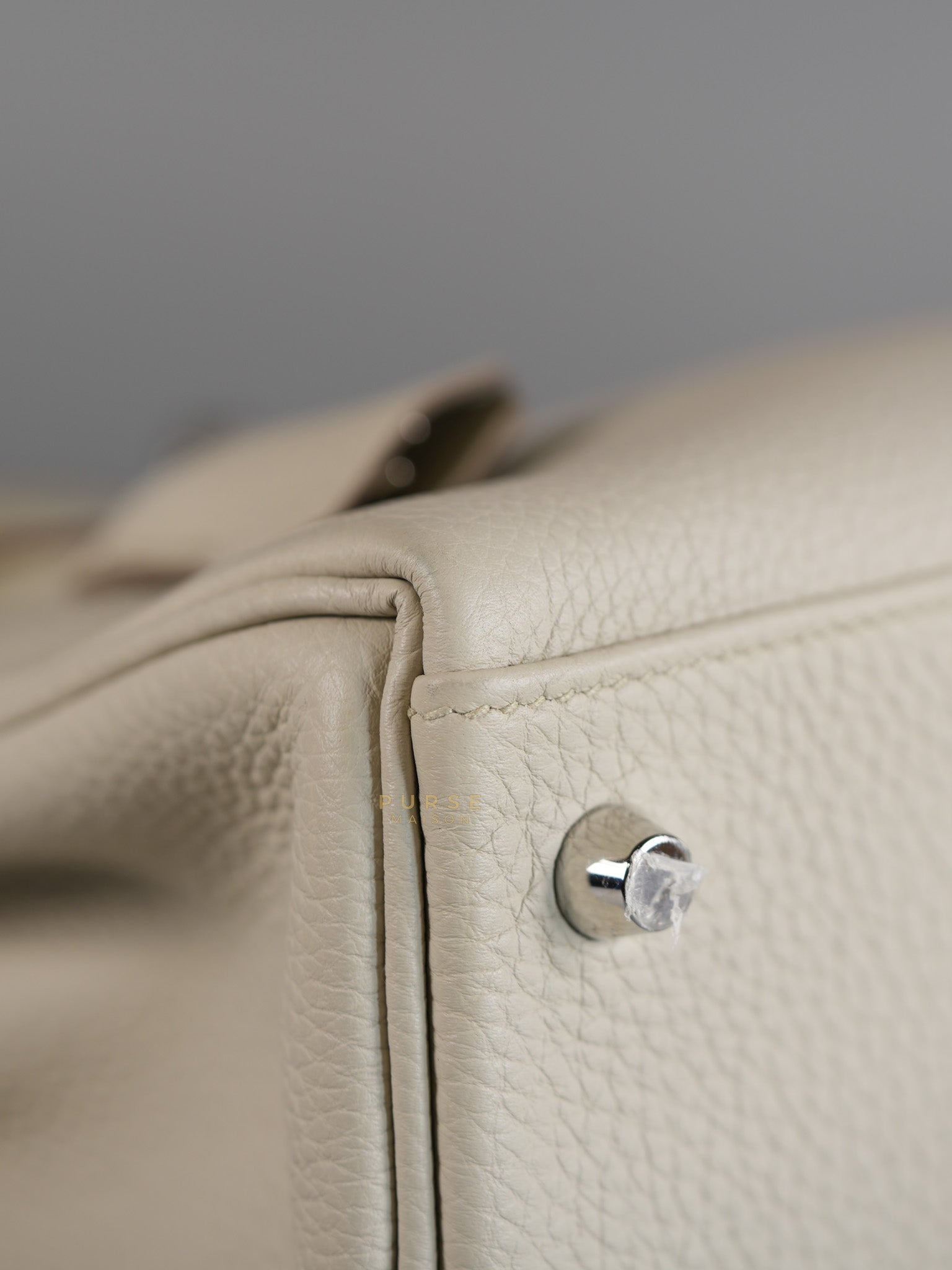 Kelly 28 Retourne Touch Beton Togo Leather in Palladium Hardware Stamp C (2018) | Purse Maison Luxury Bags Shop