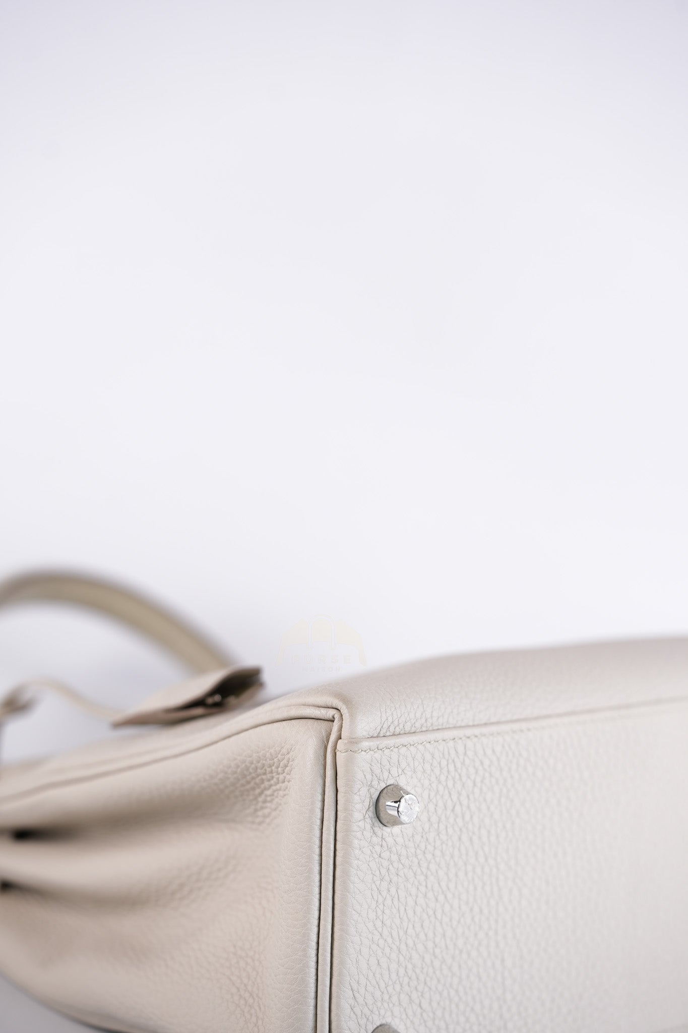 Kelly 28 Retourne Touch Beton Togo Leather in Palladium Hardware Stamp C (2018) | Purse Maison Luxury Bags Shop