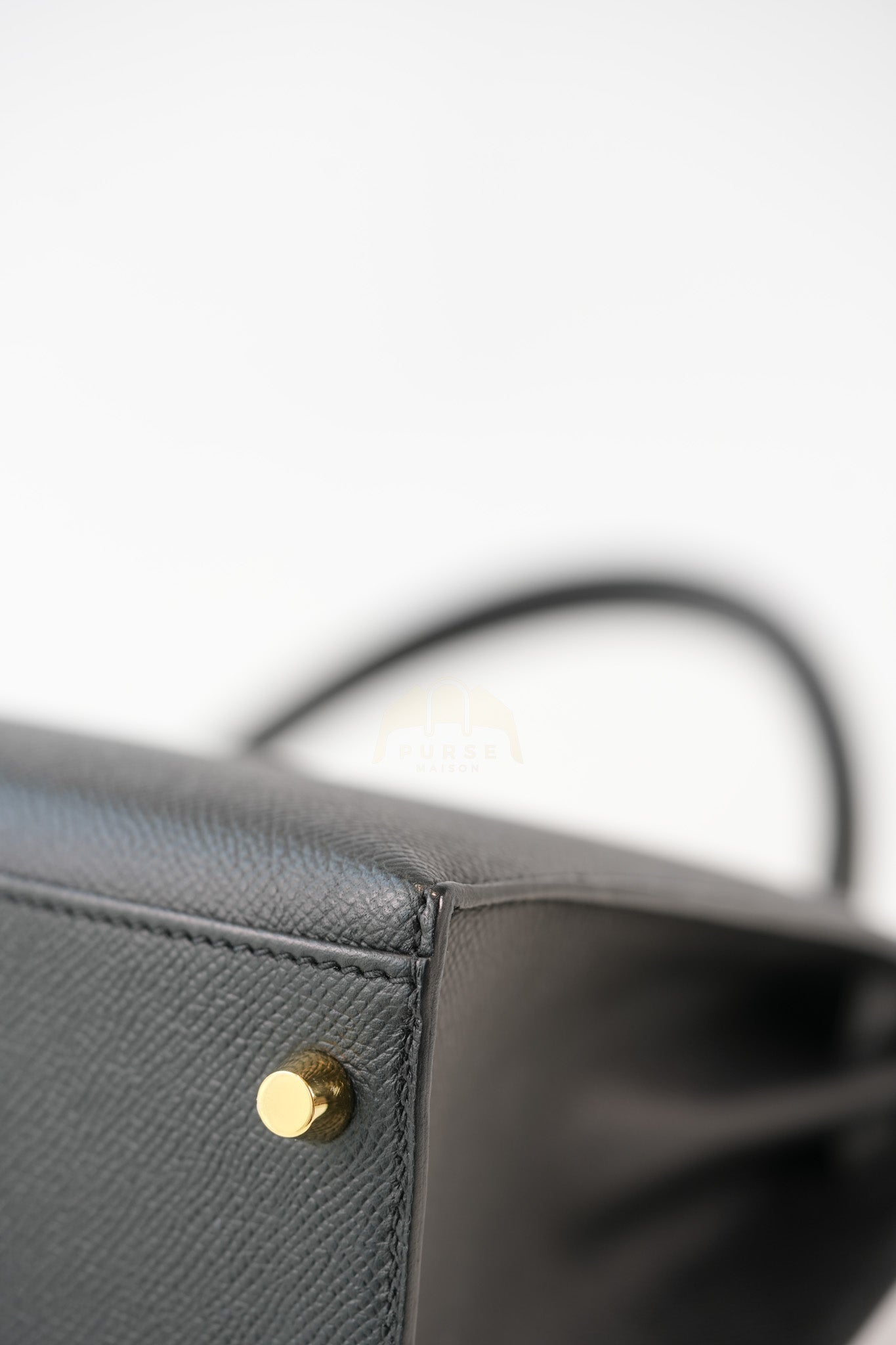 Kelly 28 Sellier in Black Epsom Leather and Gold Hardware Stamp C (2018) | Purse Maison Luxury Bags Shop