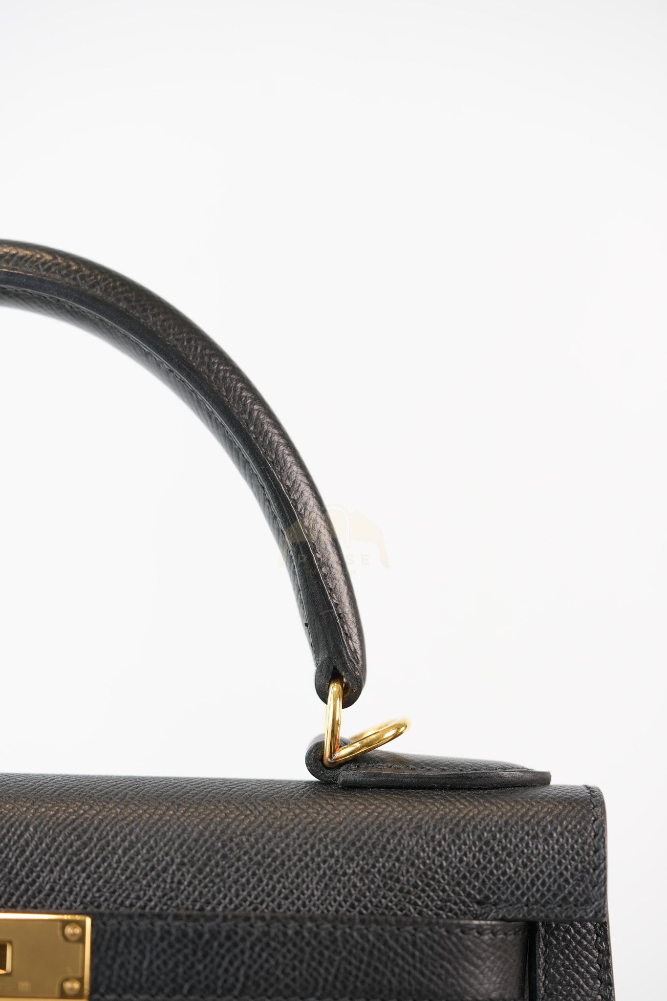 Kelly 28 Sellier in Black Epsom Leather and Gold Hardware Stamp C (2018) | Purse Maison Luxury Bags Shop