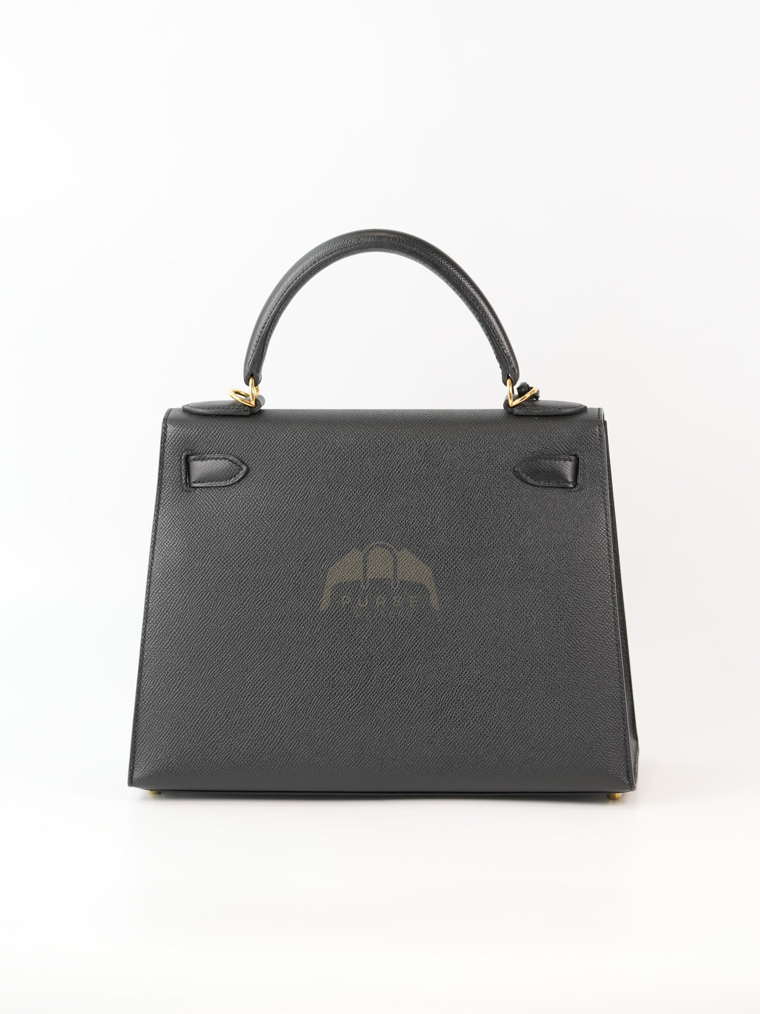 Kelly 28 Sellier in Black Epsom Leather and Gold Hardware Stamp C (2018) | Purse Maison Luxury Bags Shop