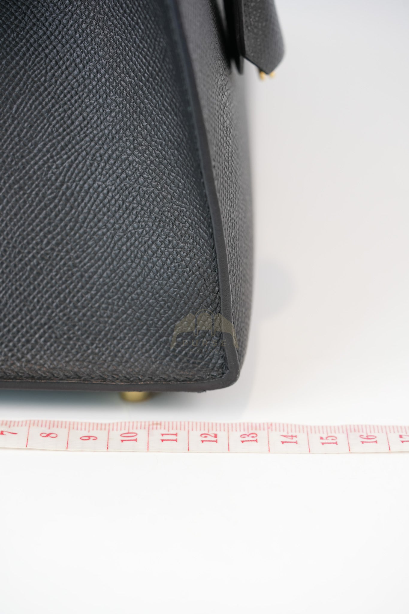 Kelly 28 Sellier in Black Epsom Leather and Gold Hardware Stamp C (2018) | Purse Maison Luxury Bags Shop