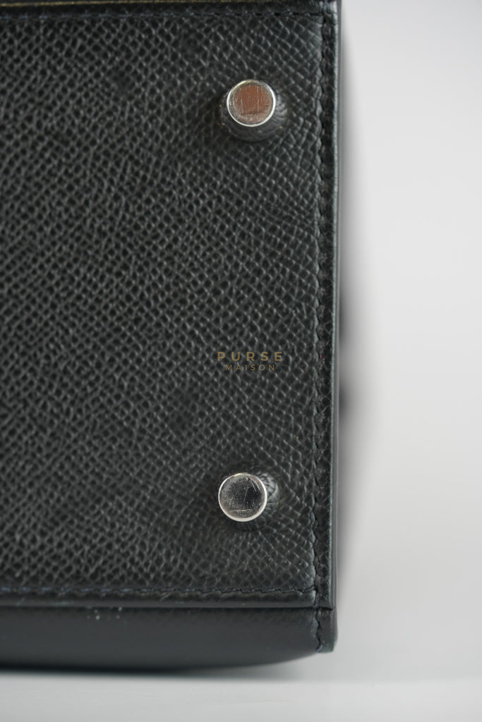 Kelly 28 Sellier in Black Epsom Leather and Palladium Hardware Stamp C (2018) | Purse Maison Luxury Bags Shop