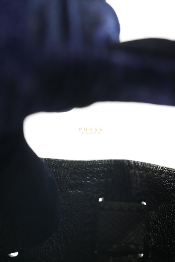 Kelly 28 Sellier in Black Epsom Leather and Palladium Hardware Stamp C (2018) | Purse Maison Luxury Bags Shop