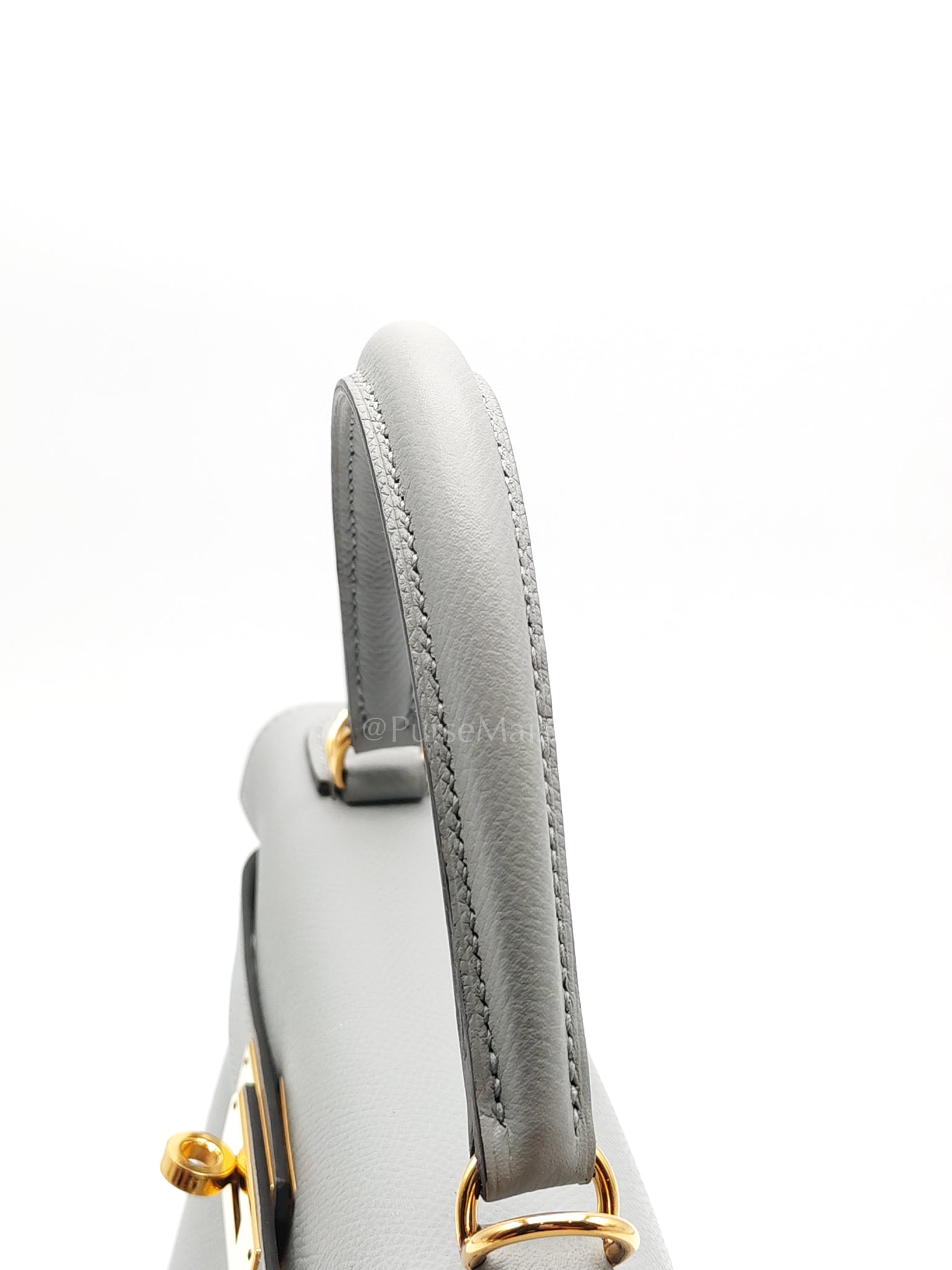 Kelly 28 Sellier in Bleu Glacier Epsom Leather and Gold Hardware Stamp C (2018) | Purse Maison Luxury Bags Shop