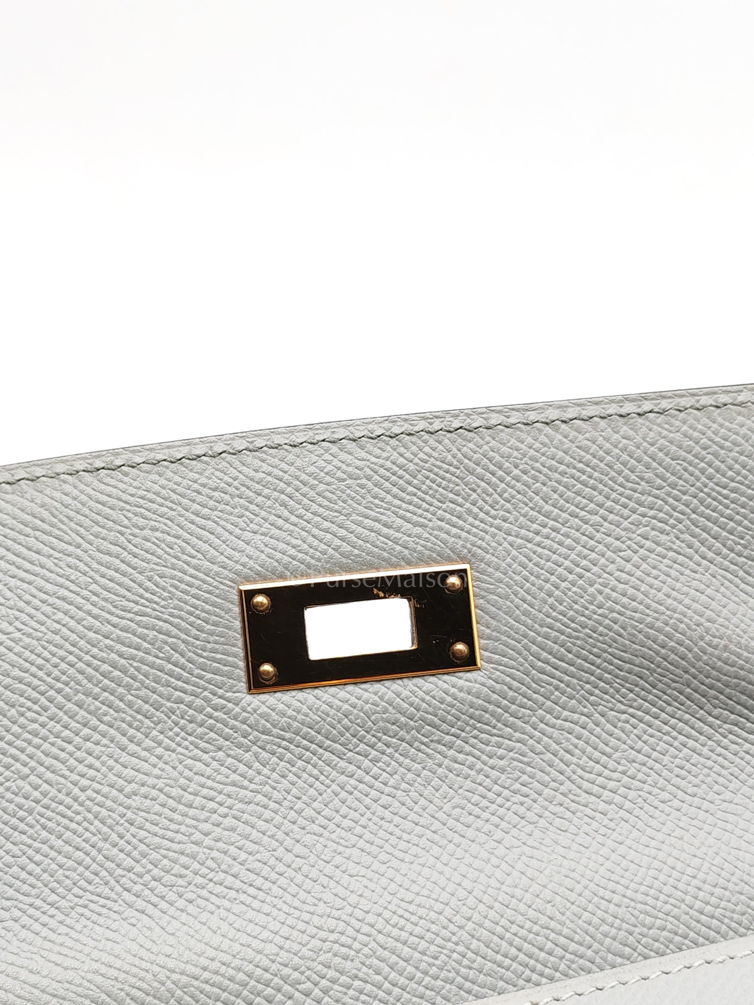 Kelly 28 Sellier in Bleu Glacier Epsom Leather and Gold Hardware Stamp C (2018) | Purse Maison Luxury Bags Shop