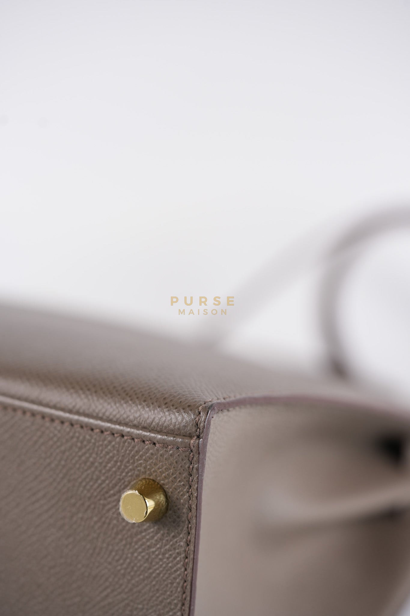 Kelly 28 Sellier in Etain Epsom Leather & Gold Hardware Stamp A (2017) | Purse Maison Luxury Bags Shop