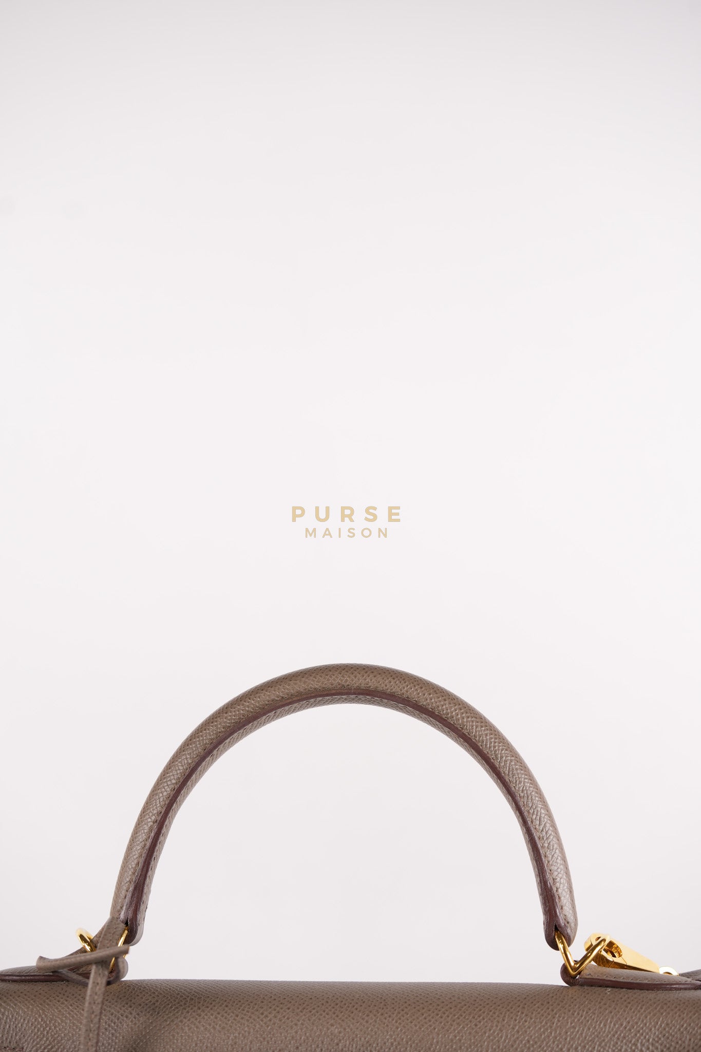 Kelly 28 Sellier in Etain Epsom Leather & Gold Hardware Stamp A (2017) | Purse Maison Luxury Bags Shop