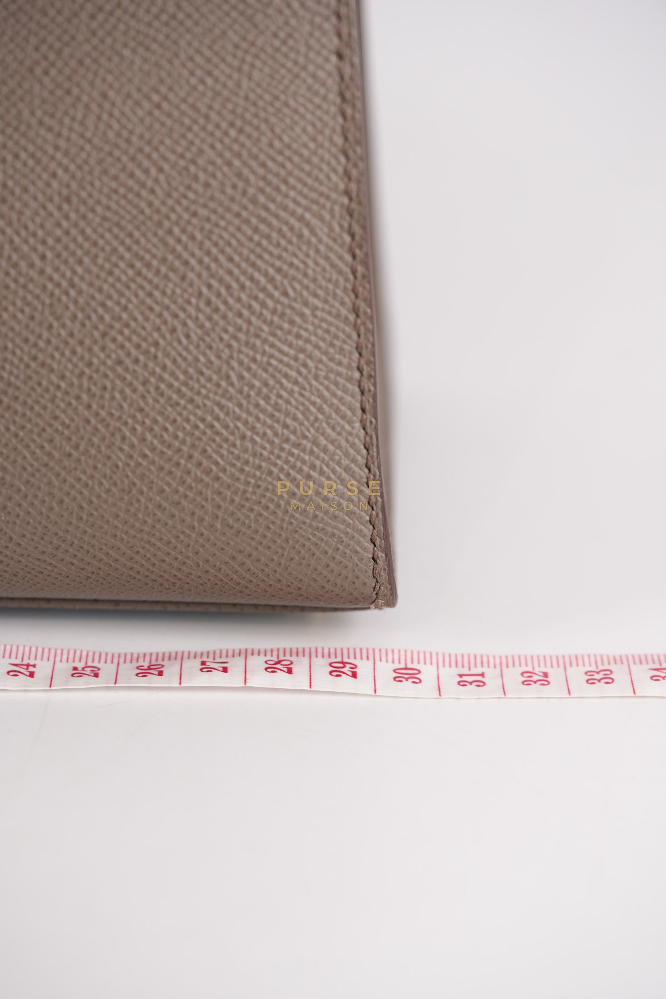 Kelly 28 Sellier in Etain Epsom Leather & Gold Hardware Stamp A (2017) | Purse Maison Luxury Bags Shop