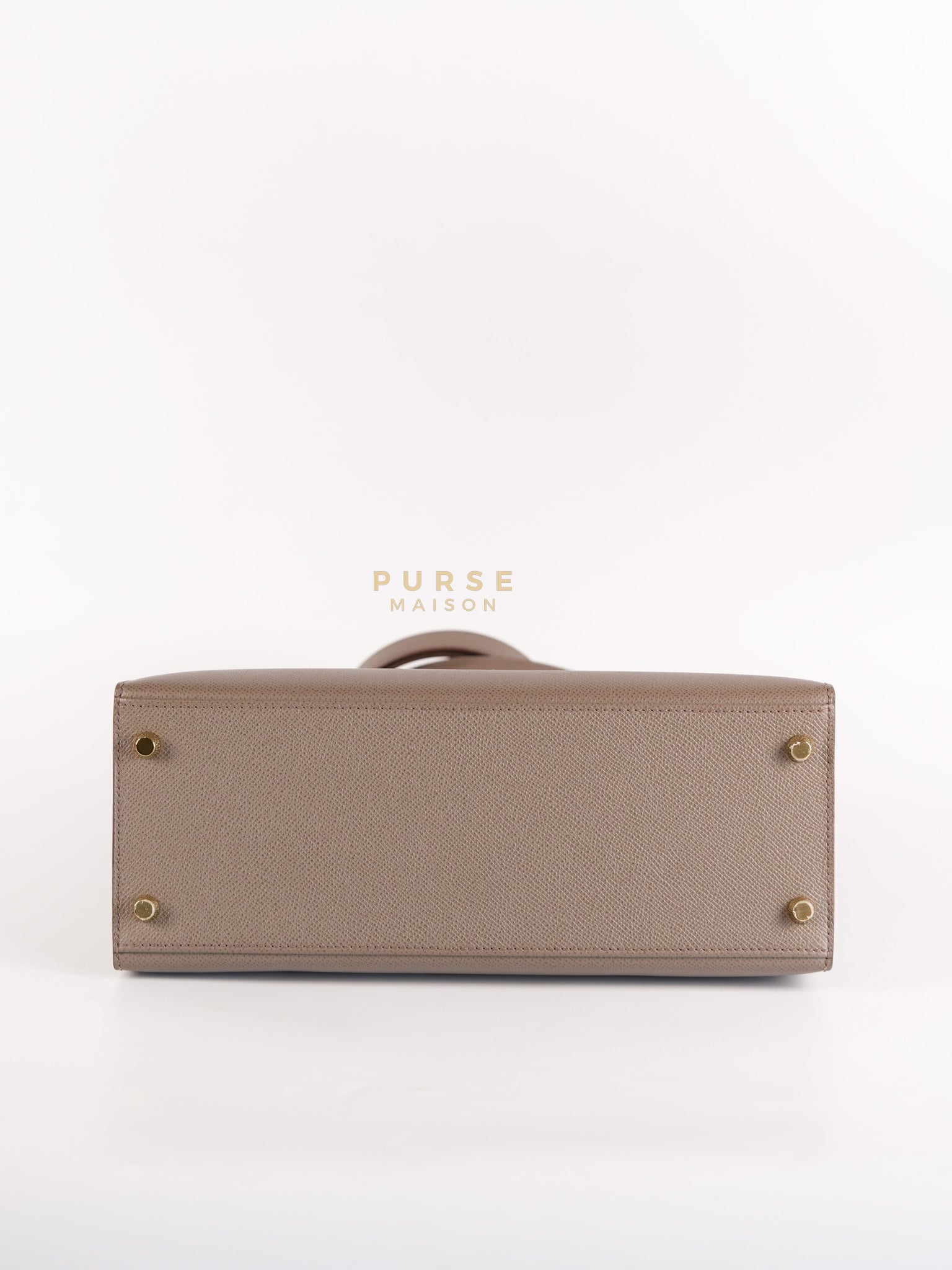 Kelly 28 Sellier in Etain Epsom Leather & Gold Hardware Stamp A (2017) | Purse Maison Luxury Bags Shop