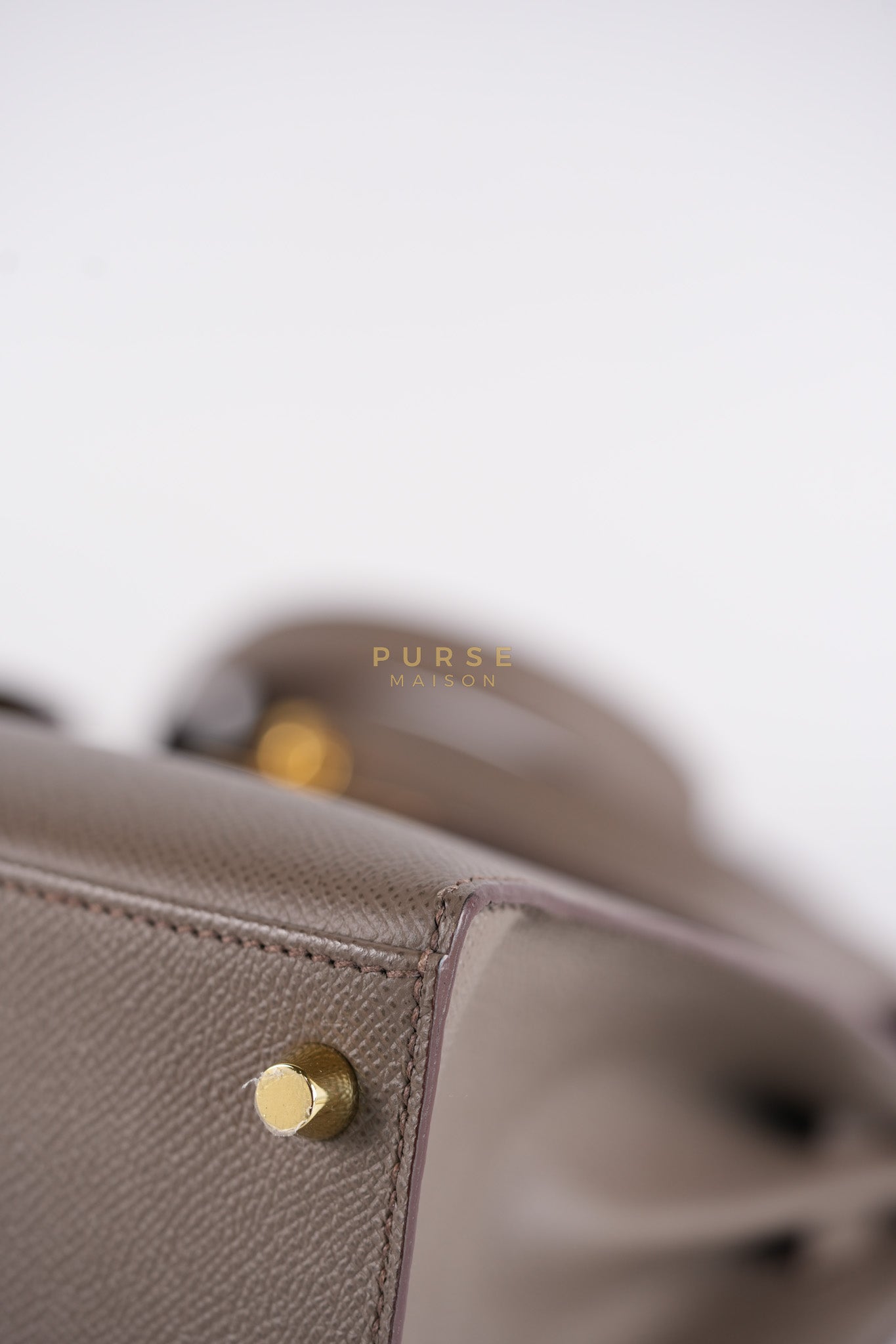 Kelly 28 Sellier in Etain Epsom Leather & Gold Hardware Stamp A (2017) | Purse Maison Luxury Bags Shop