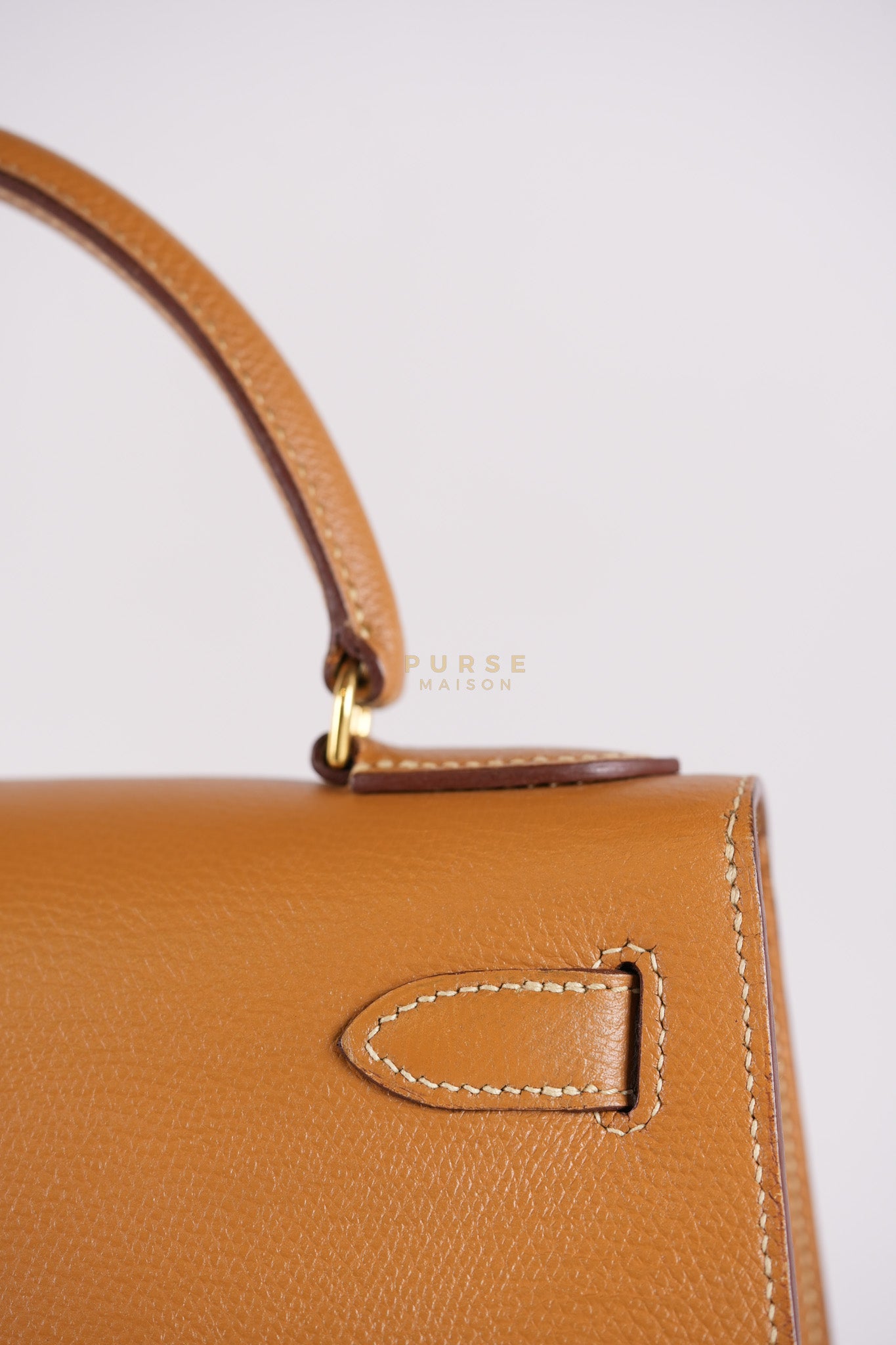 Kelly 28 Sellier in Gold Epsom Leather Gold Hardware Stamp W Circle(1993) | Purse Maison Luxury Bags Shop