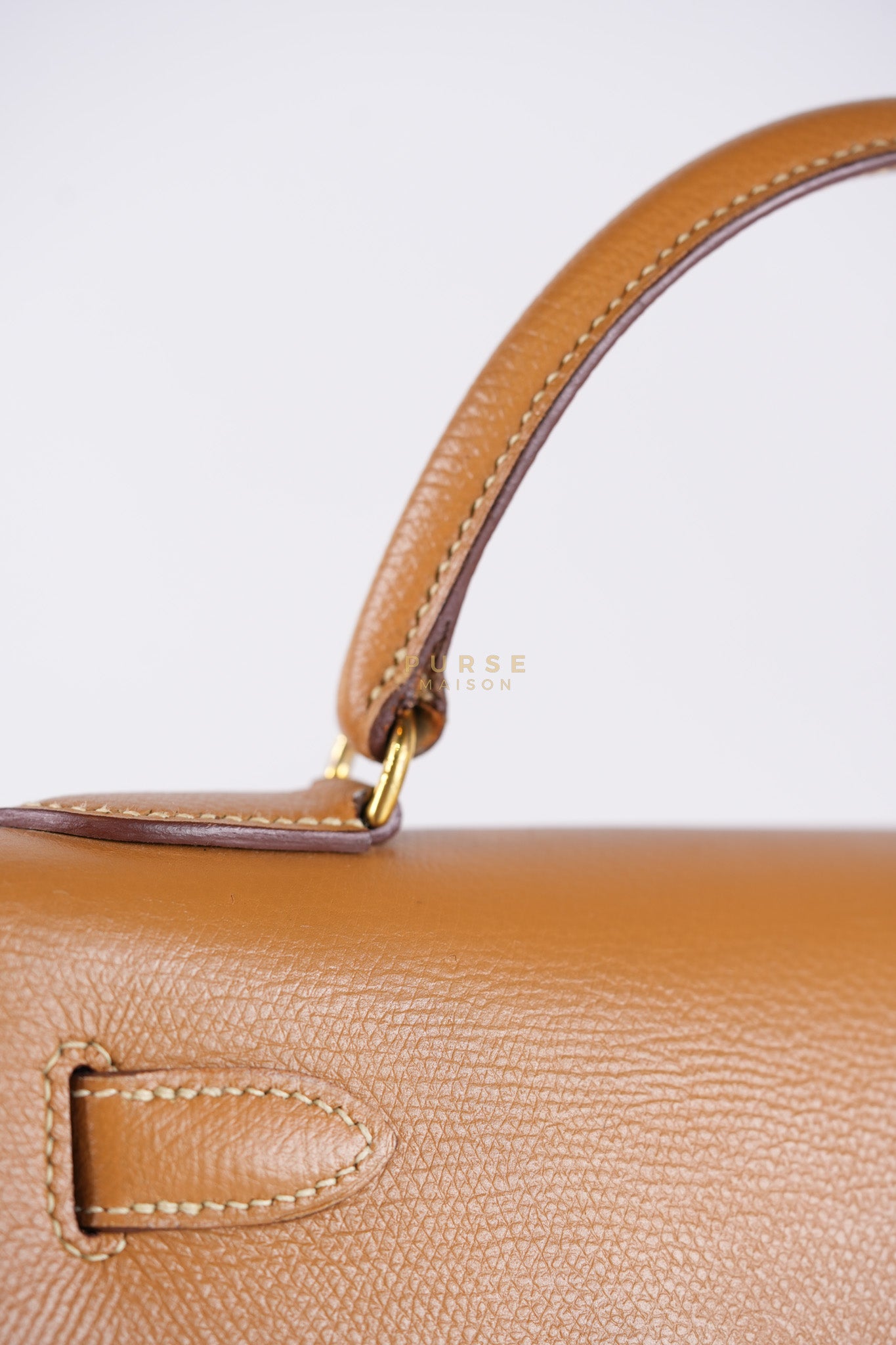 Kelly 28 Sellier in Gold Epsom Leather Gold Hardware Stamp W Circle(1993) | Purse Maison Luxury Bags Shop