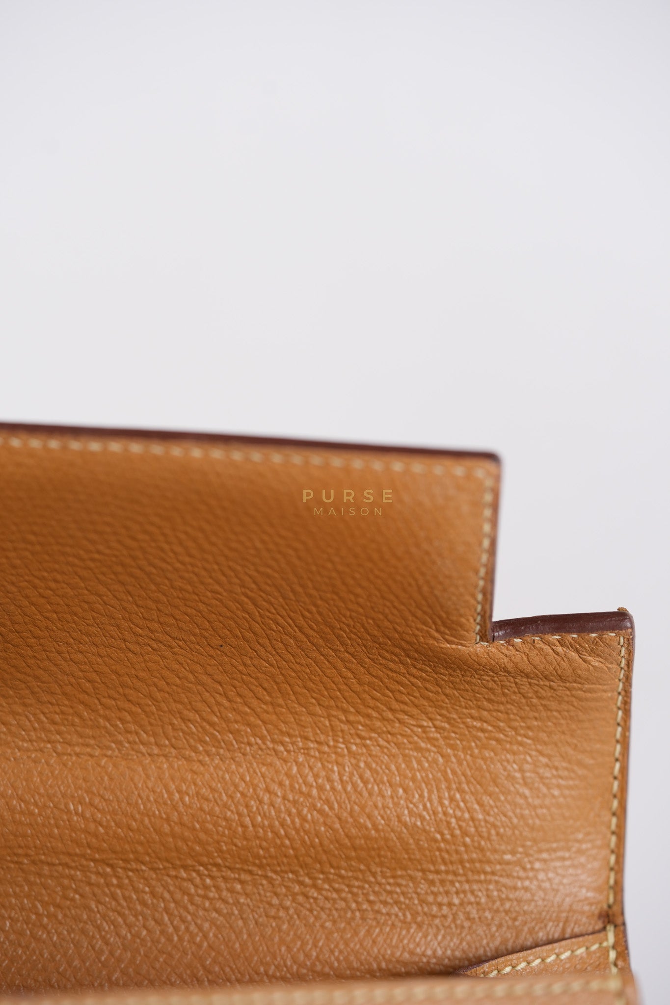 Kelly 28 Sellier in Gold Epsom Leather Gold Hardware Stamp W Circle(1993) | Purse Maison Luxury Bags Shop