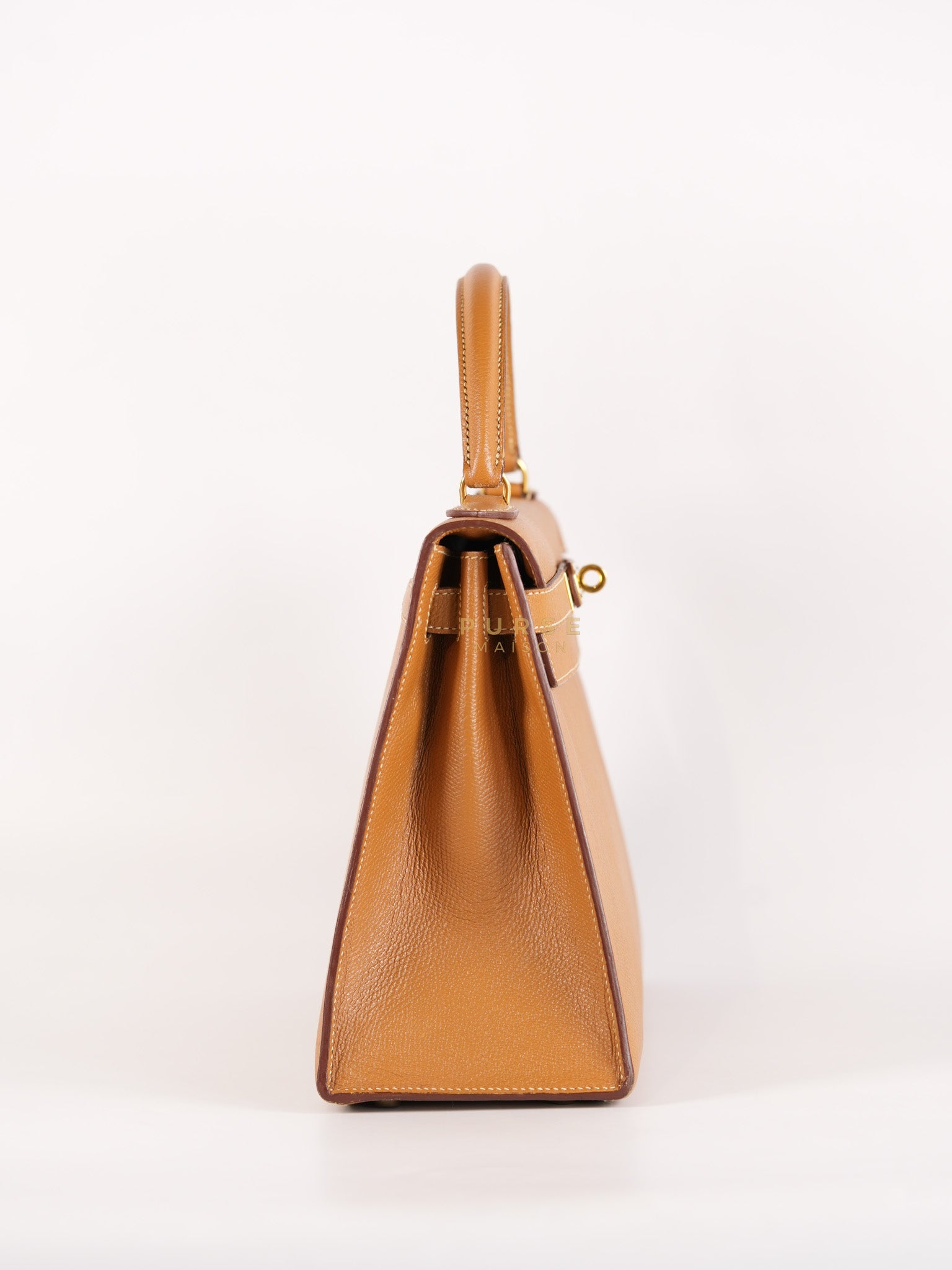 Kelly 28 Sellier in Gold Epsom Leather Gold Hardware Stamp W Circle(1993) | Purse Maison Luxury Bags Shop