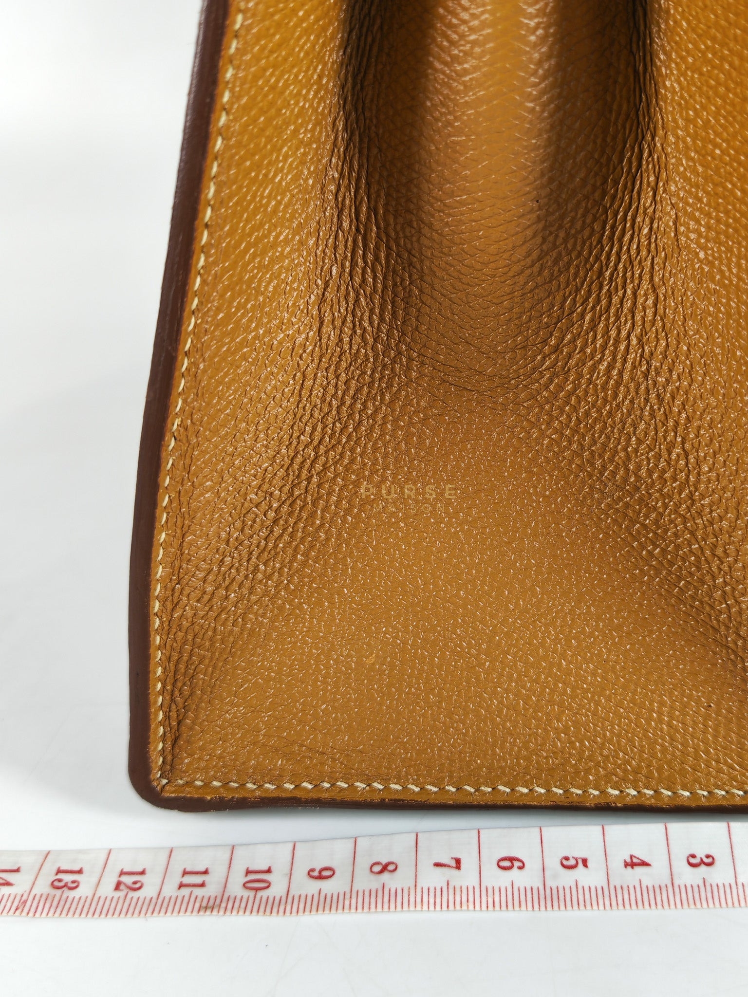 Kelly 28 Sellier in Gold Epsom Leather Gold Hardware Stamp W Circle(1993) | Purse Maison Luxury Bags Shop