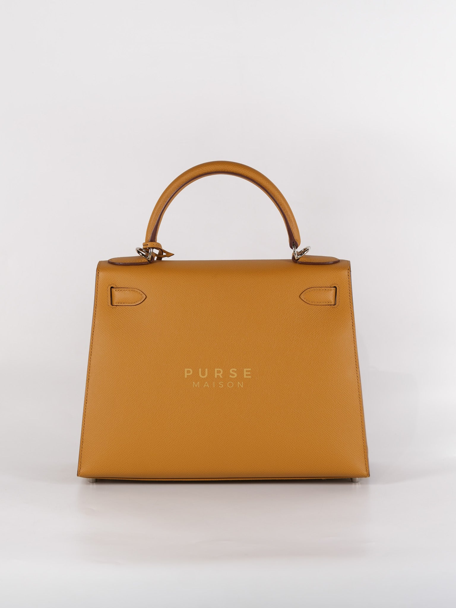 Kelly 28 Sellier in Sesame Epsom Leather Palladium Hardware Stamp Y (2020) | Purse Maison Luxury Bags Shop