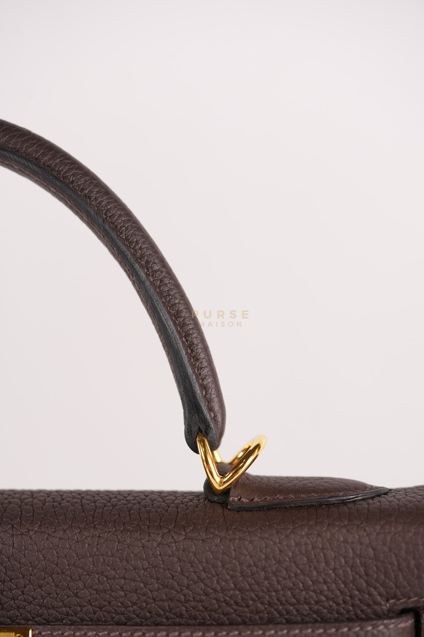 Kelly 32 Chocolate Togo Leather Gold Hardware Stamp D (2019) | Purse Maison Luxury Bags Shop