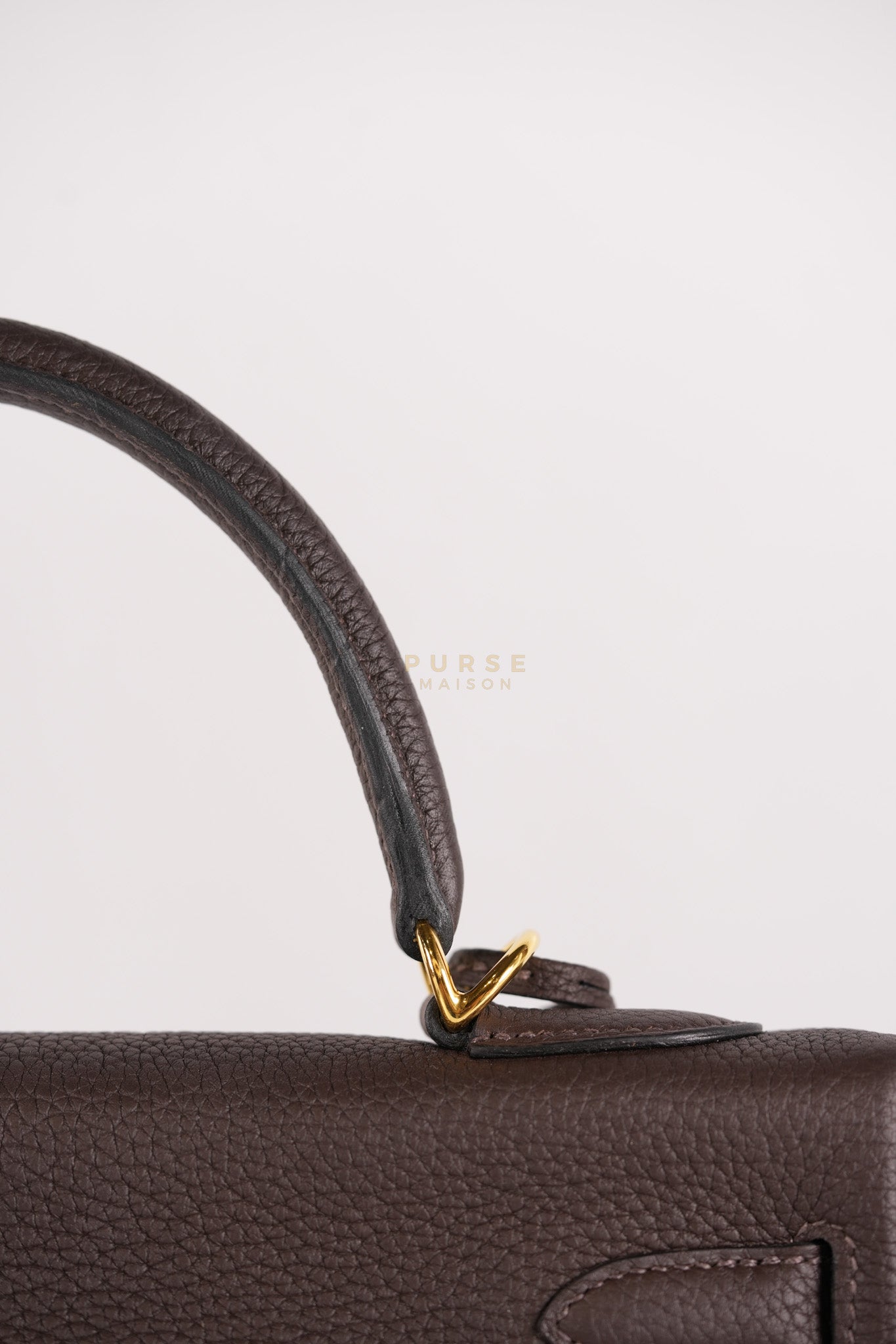 Kelly 32 Chocolate Togo Leather Gold Hardware Stamp D (2019) | Purse Maison Luxury Bags Shop
