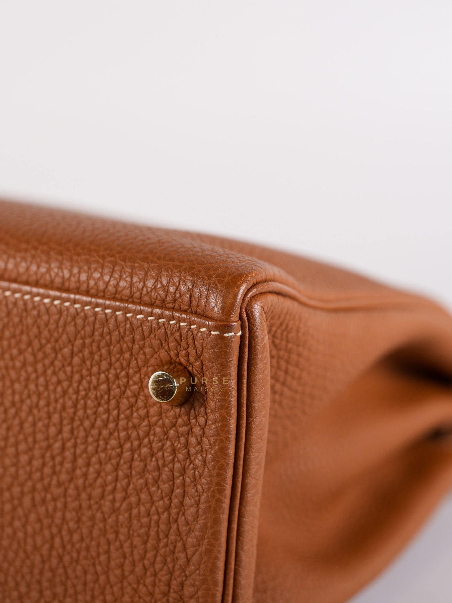 Kelly 32 Gold on Gold Clemence Leather Stamp X (2016) | Purse Maison Luxury Bags Shop