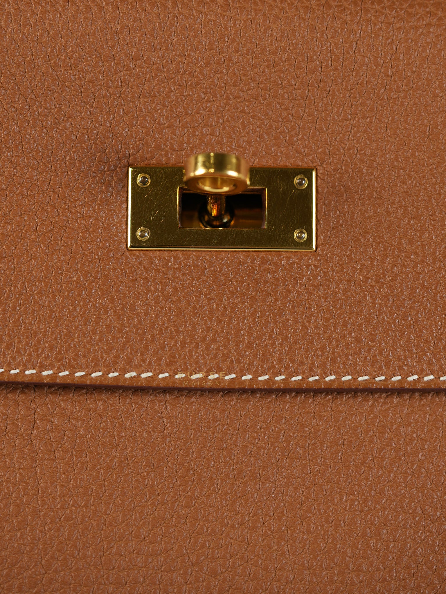 Kelly 32 Gold on Gold Clemence Leather Stamp X (2016) | Purse Maison Luxury Bags Shop