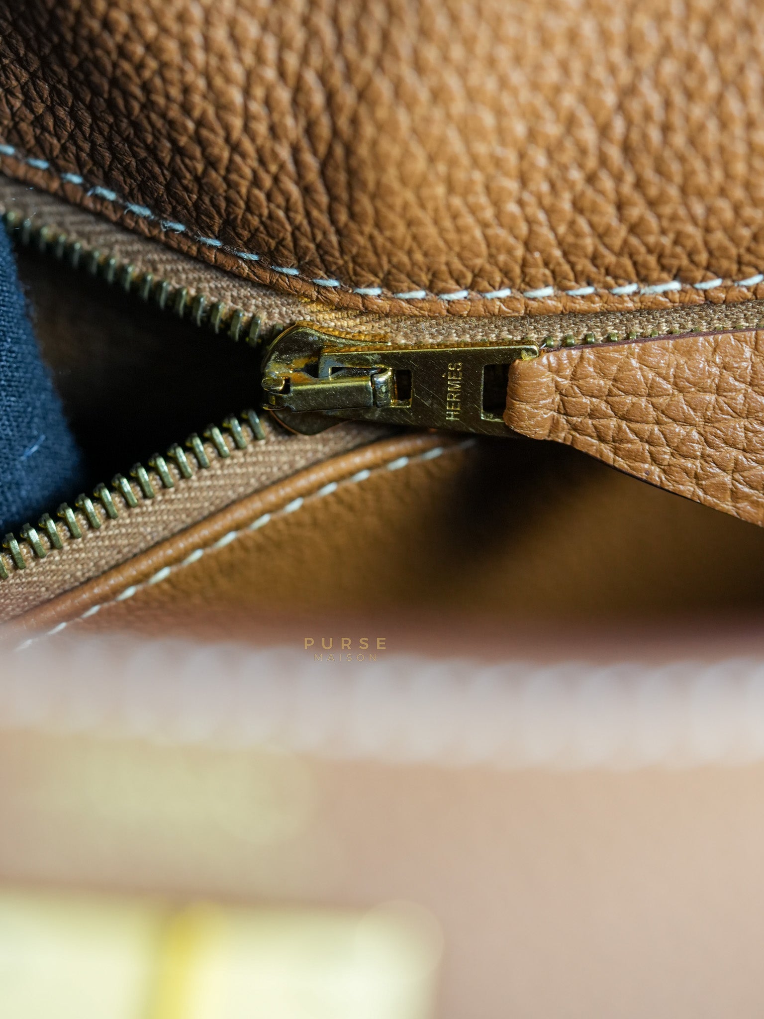 Kelly 32 Gold on Gold Clemence Leather Stamp X (2016) | Purse Maison Luxury Bags Shop