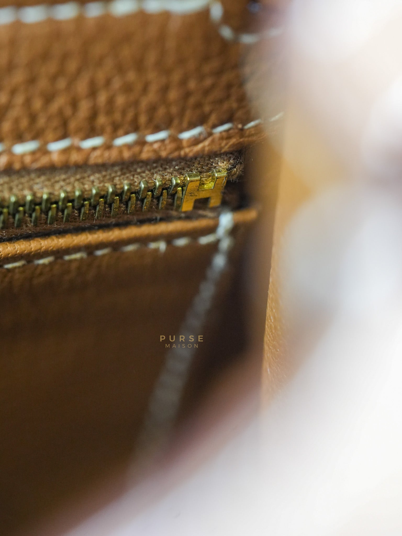 Kelly 32 Gold on Gold Clemence Leather Stamp X (2016) | Purse Maison Luxury Bags Shop