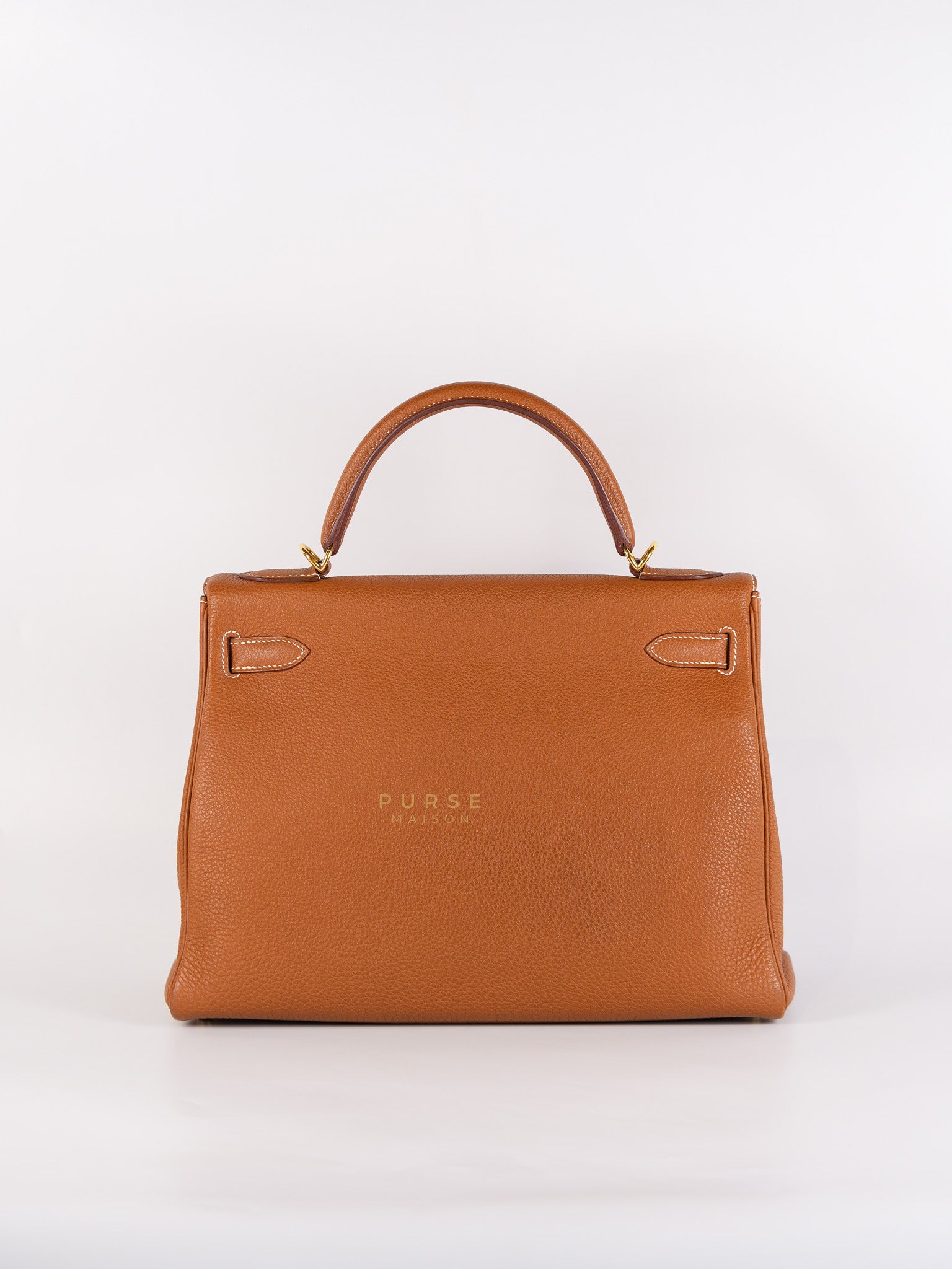 Kelly 32 Gold on Gold Clemence Leather Stamp X (2016) | Purse Maison Luxury Bags Shop