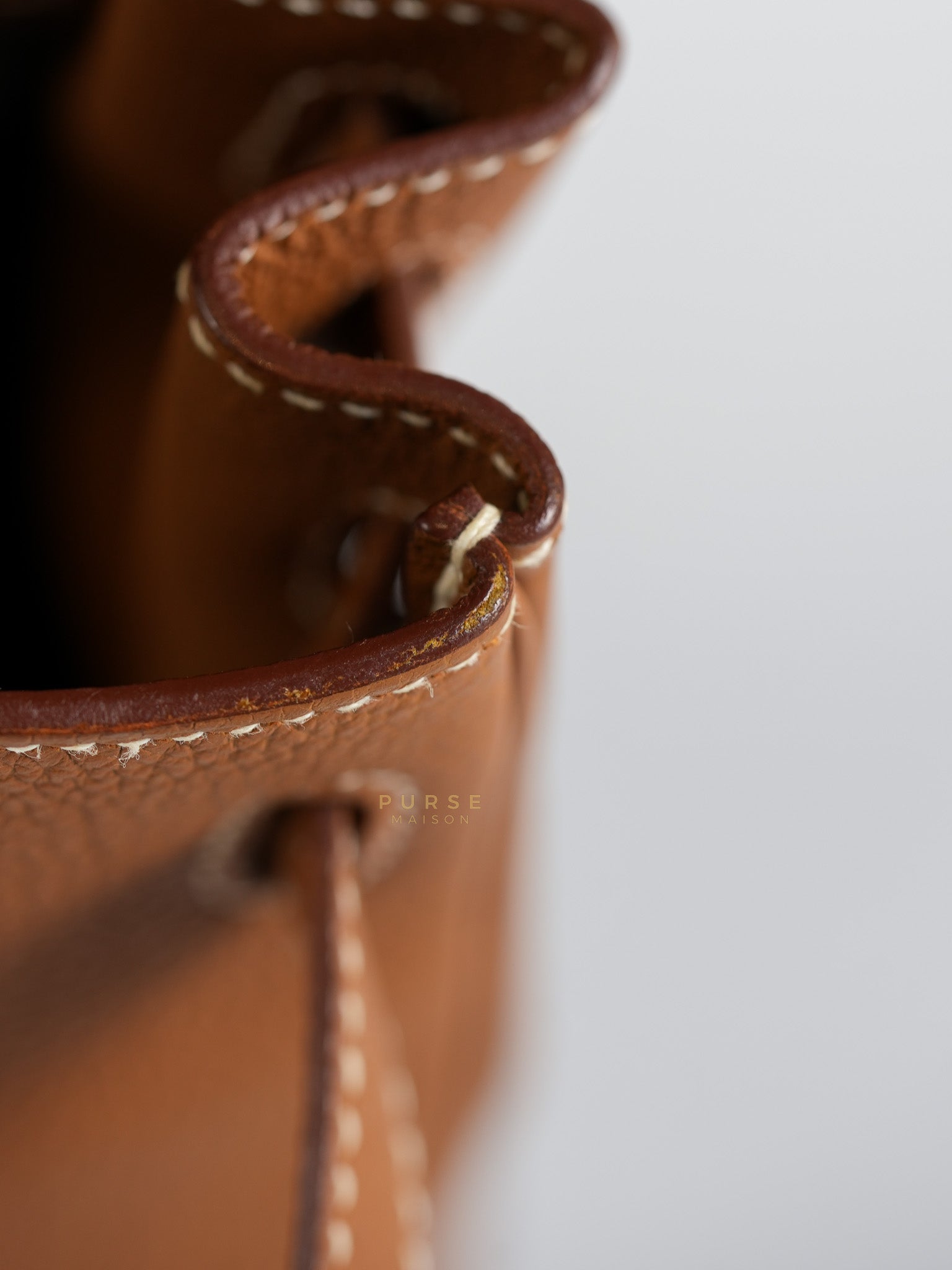 Kelly 32 Gold on Gold Clemence Leather Stamp X (2016) | Purse Maison Luxury Bags Shop