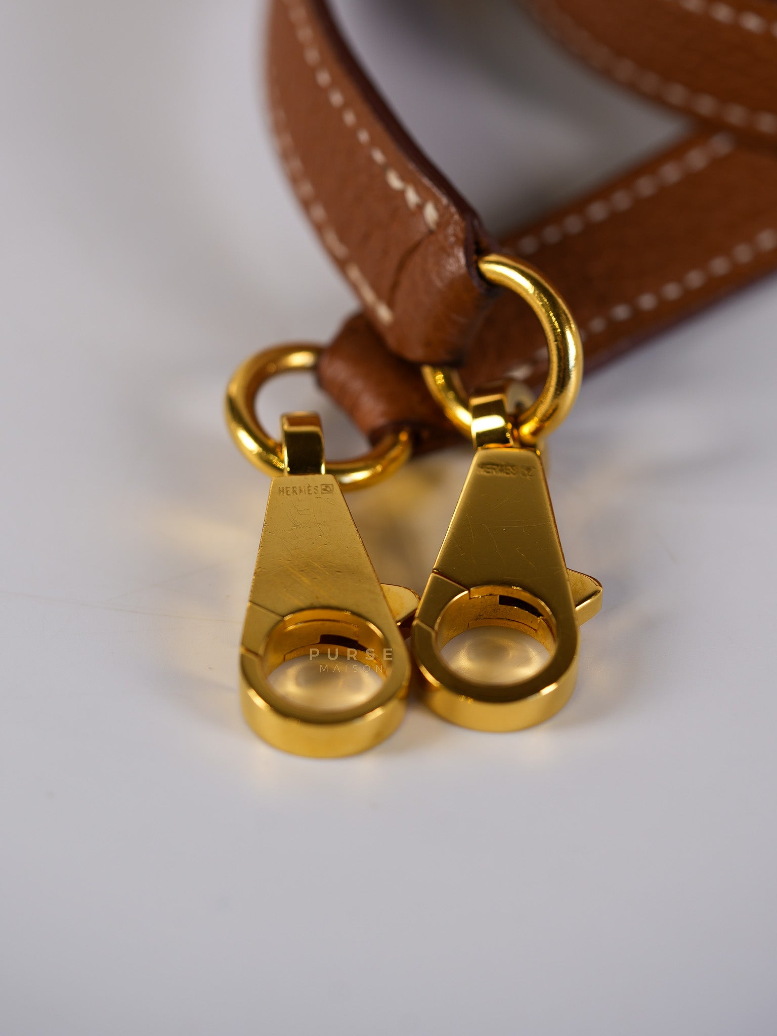 Kelly 32 Gold on Gold Clemence Leather Stamp X (2016) | Purse Maison Luxury Bags Shop