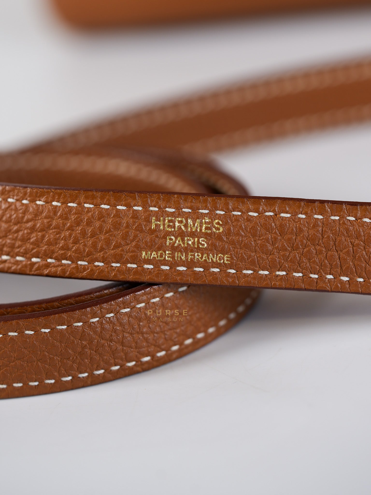 Kelly 32 Gold on Gold Clemence Leather Stamp X (2016) | Purse Maison Luxury Bags Shop