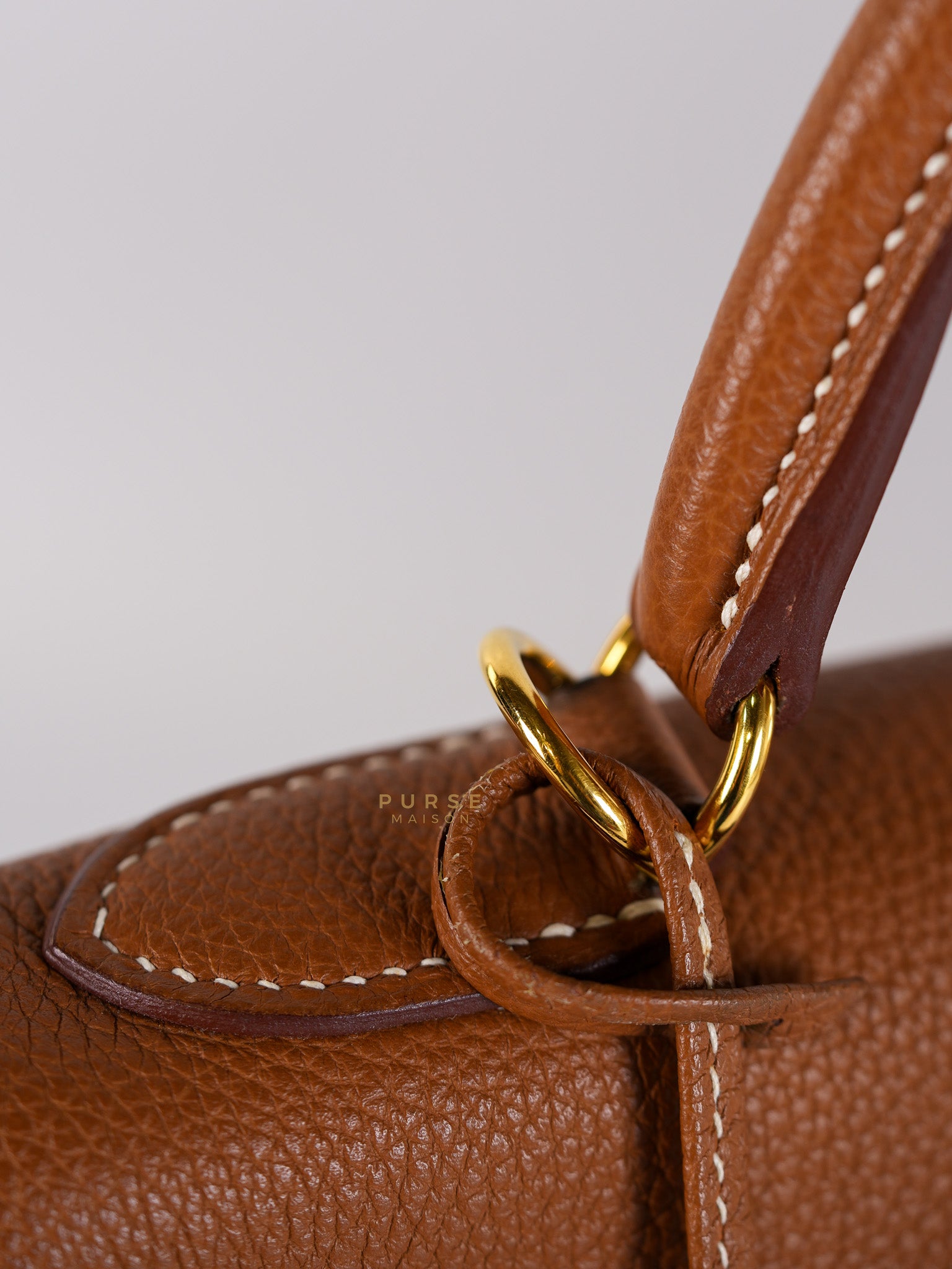 Kelly 32 Gold on Gold Clemence Leather Stamp X (2016) | Purse Maison Luxury Bags Shop