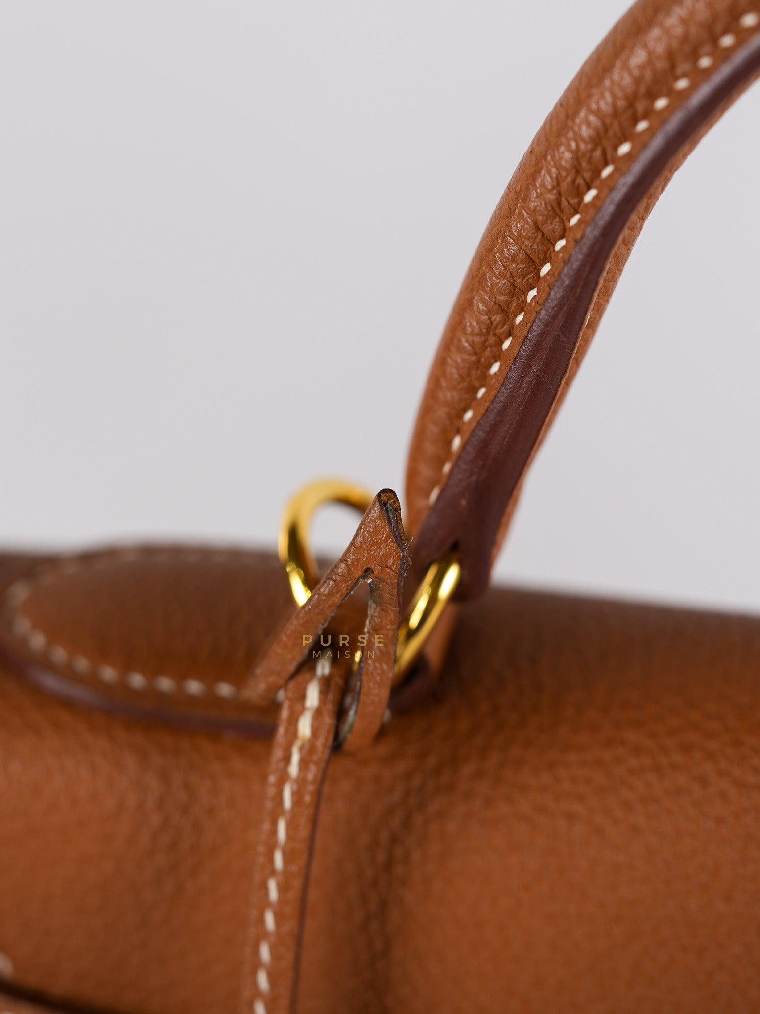 Kelly 32 Gold on Gold Clemence Leather Stamp X (2016) | Purse Maison Luxury Bags Shop