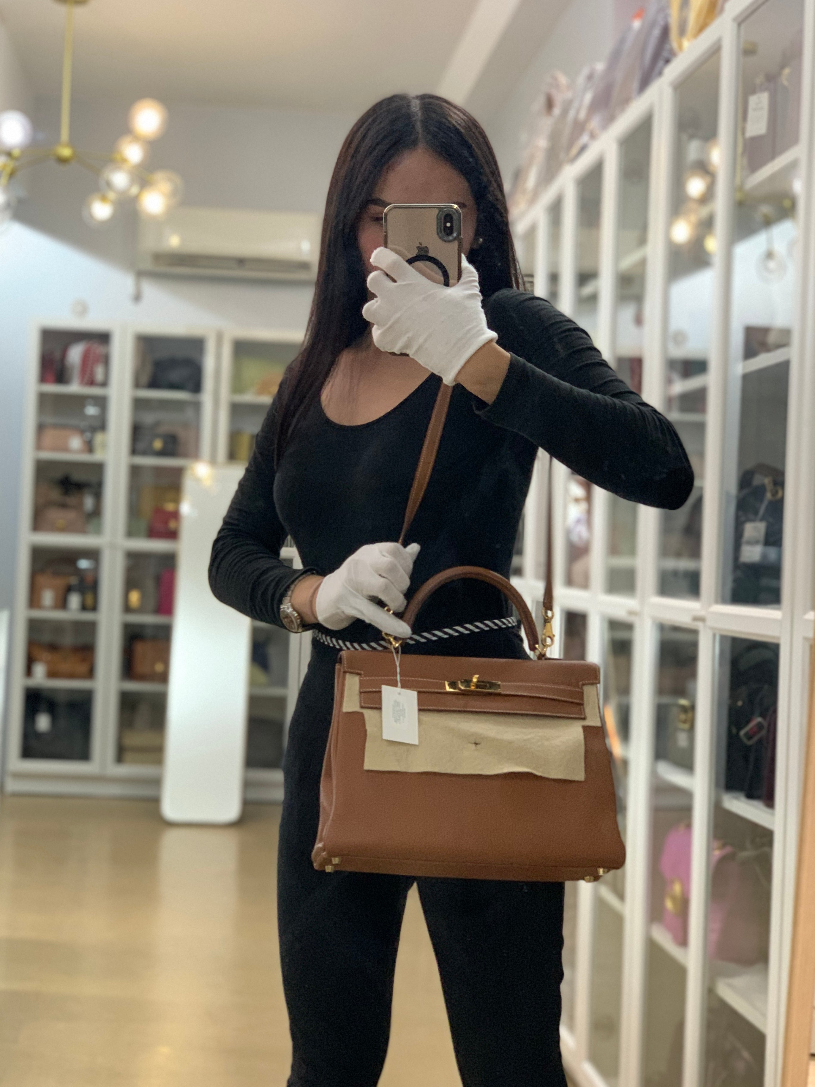 Kelly 32 Gold on Gold Clemence Leather Stamp X (2016) | Purse Maison Luxury Bags Shop