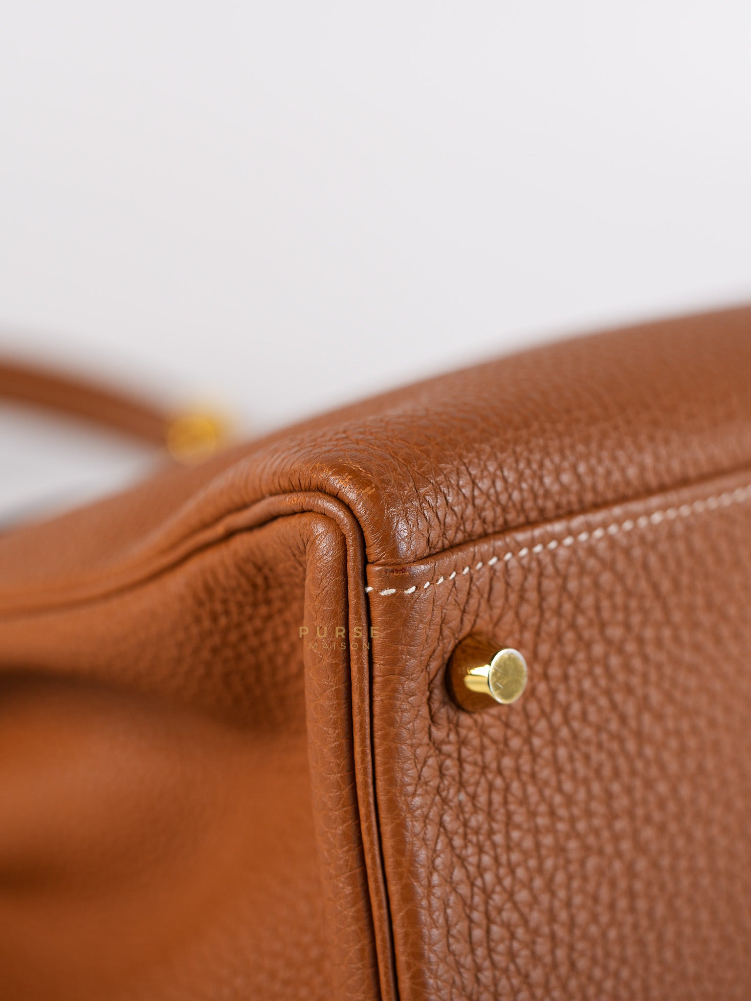 Kelly 32 Gold on Gold Clemence Leather Stamp X (2016) | Purse Maison Luxury Bags Shop