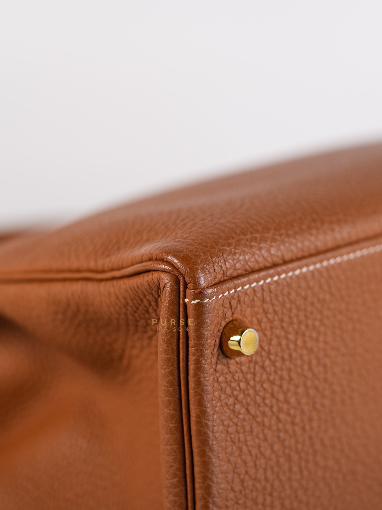 Kelly 32 Gold on Gold Clemence Leather Stamp X (2016) | Purse Maison Luxury Bags Shop