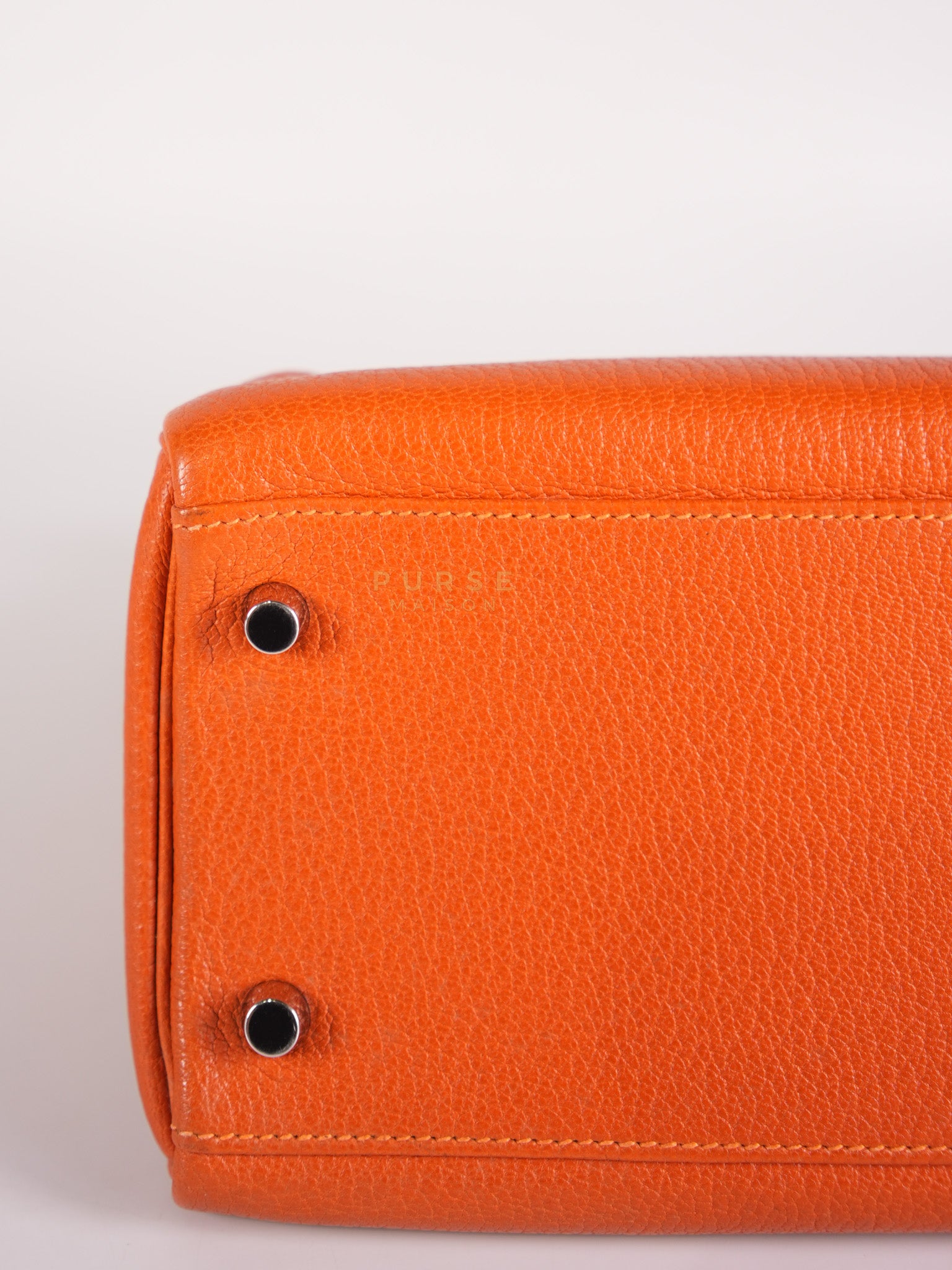 Kelly 32 in Orange Togo Leather Palladium Hardware Stamp M Square(2009) | Purse Maison Luxury Bags Shop