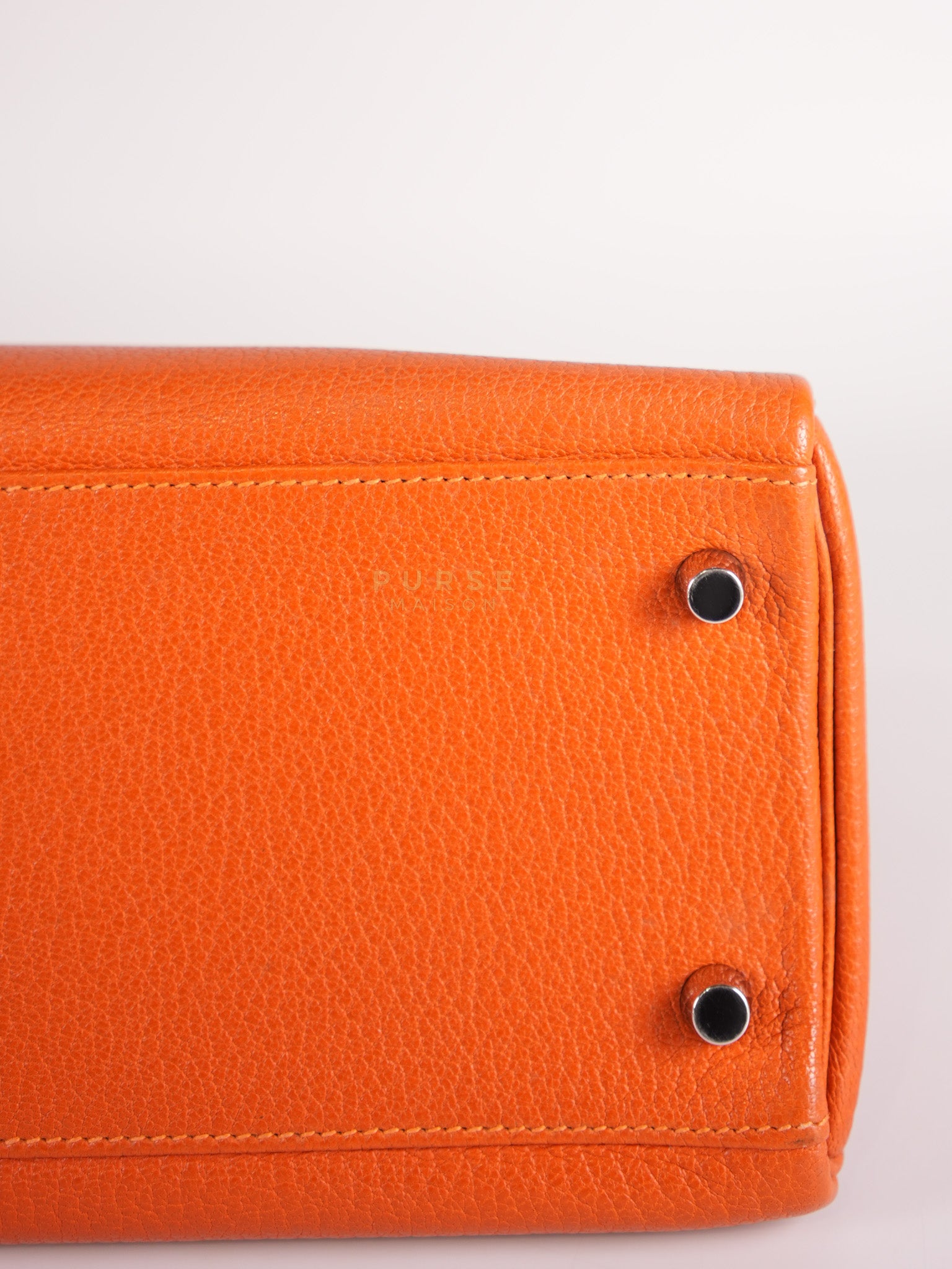 Kelly 32 in Orange Togo Leather Palladium Hardware Stamp M Square(2009) | Purse Maison Luxury Bags Shop