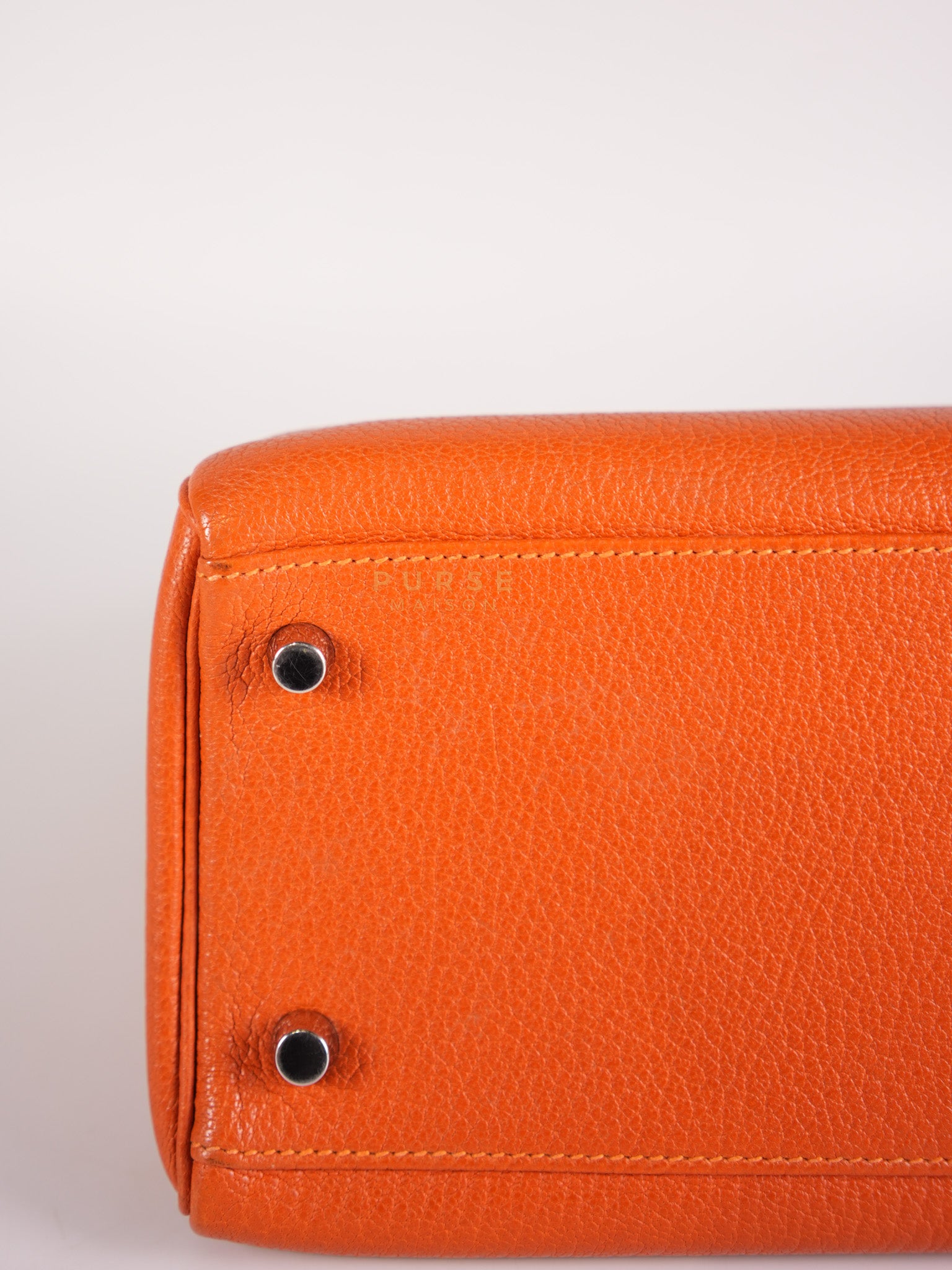 Kelly 32 in Orange Togo Leather Palladium Hardware Stamp M Square(2009) | Purse Maison Luxury Bags Shop