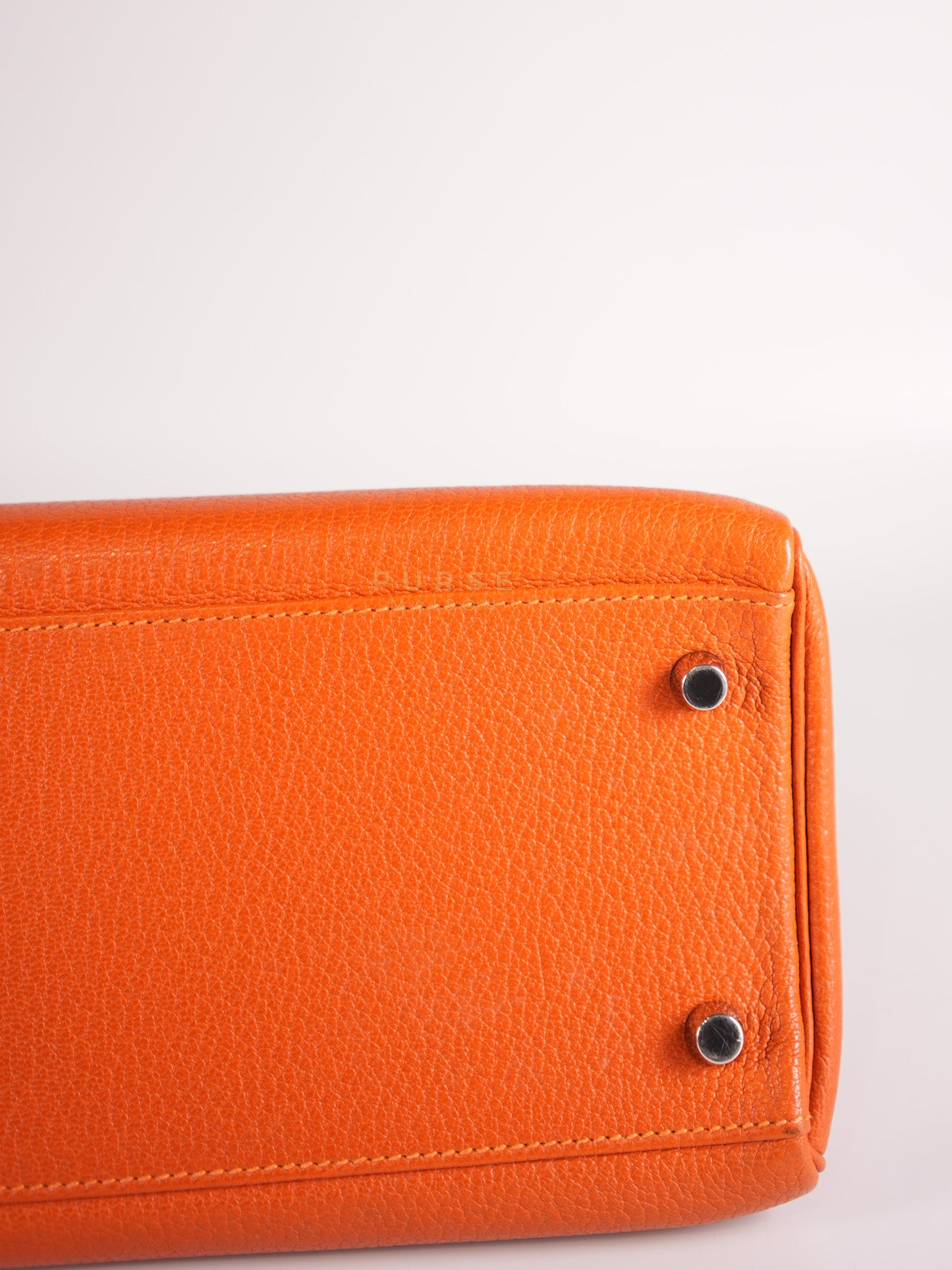 Kelly 32 in Orange Togo Leather Palladium Hardware Stamp M Square(2009) | Purse Maison Luxury Bags Shop