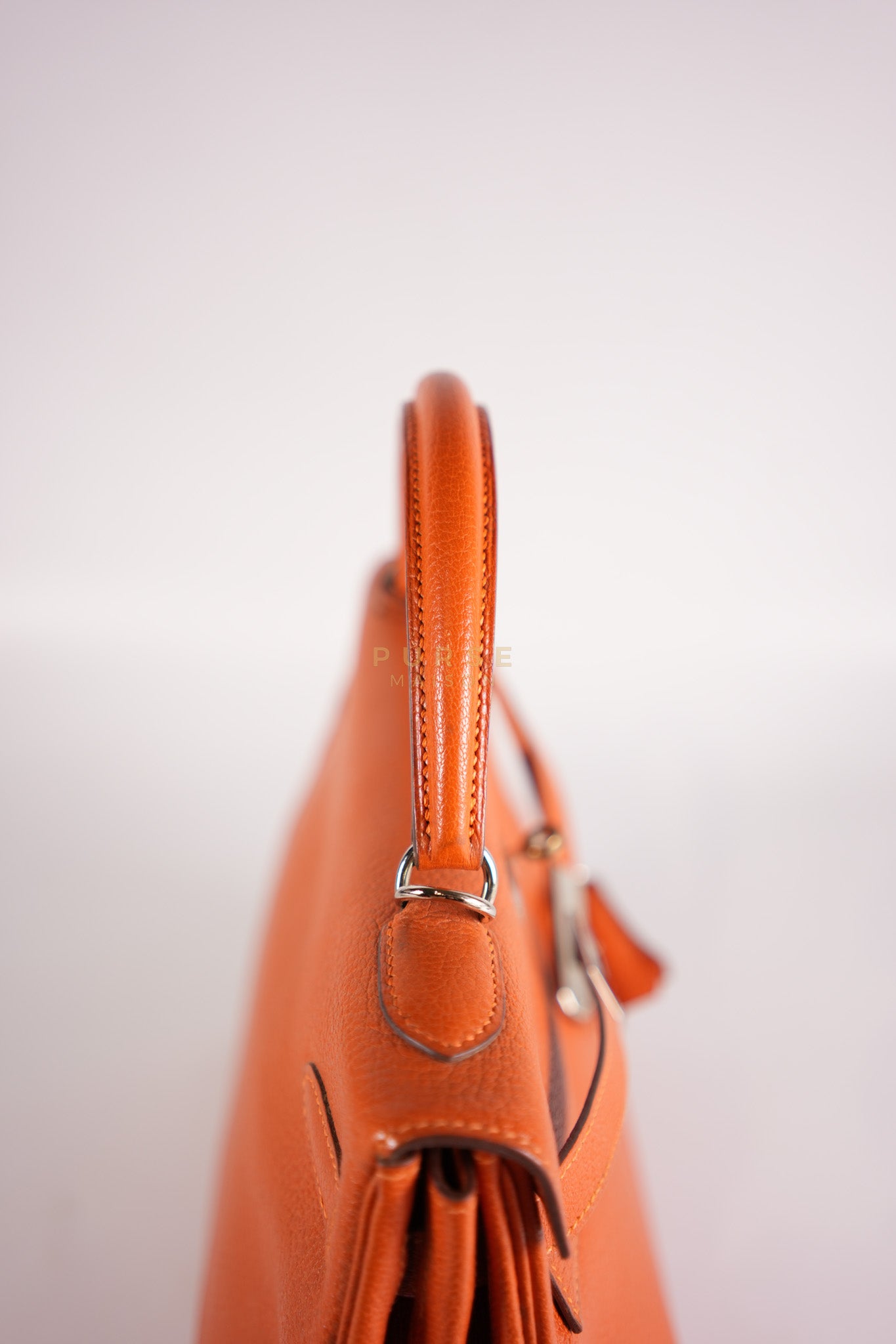 Kelly 32 in Orange Togo Leather Palladium Hardware Stamp M Square(2009) | Purse Maison Luxury Bags Shop