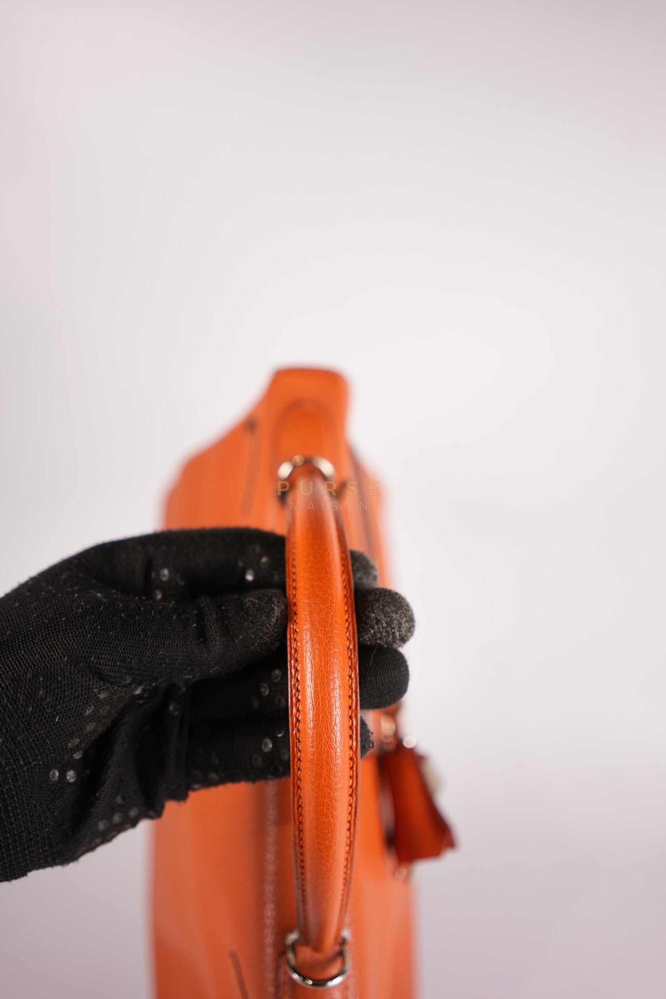 Kelly 32 in Orange Togo Leather Palladium Hardware Stamp M Square(2009) | Purse Maison Luxury Bags Shop