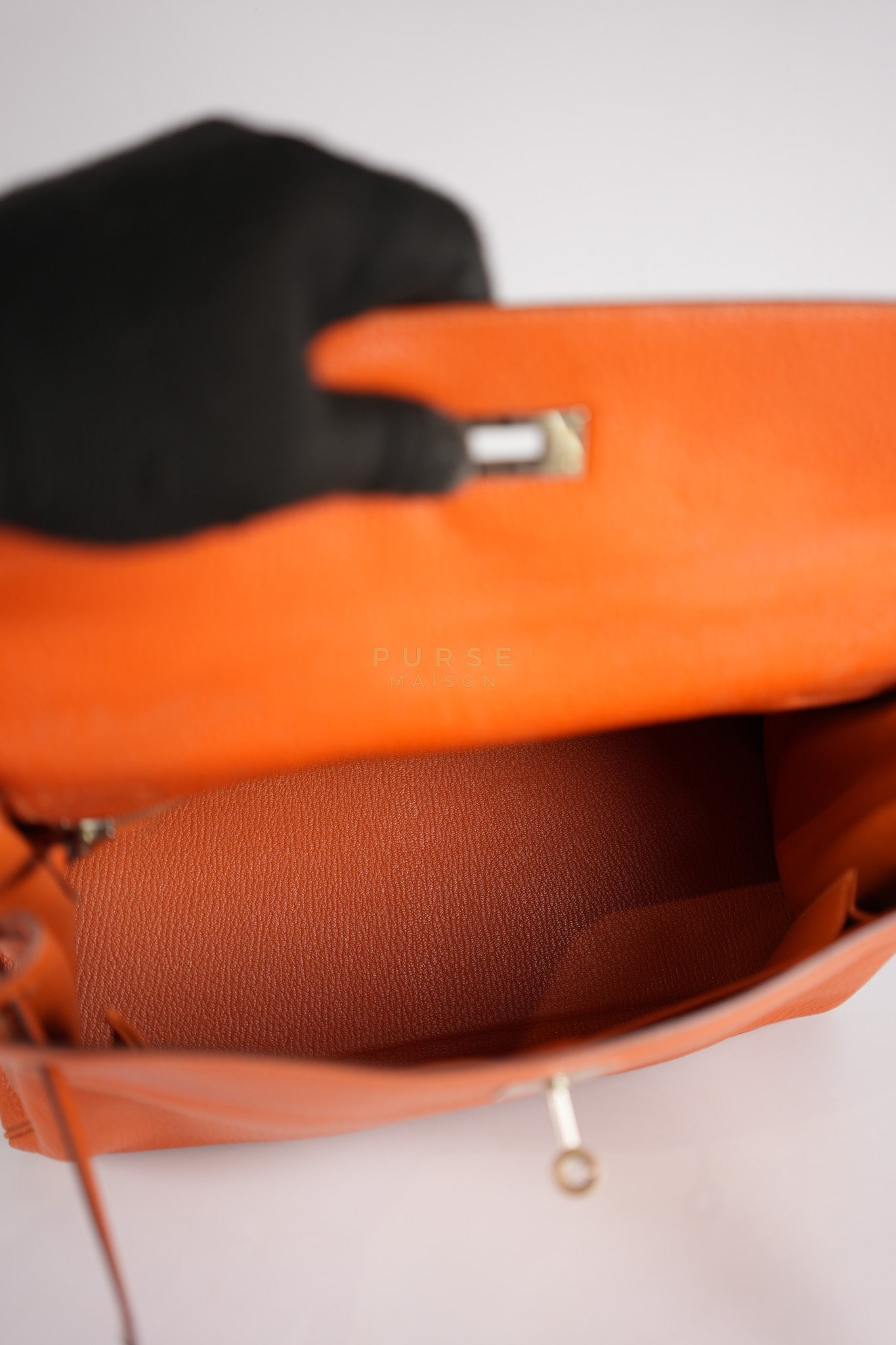 Kelly 32 in Orange Togo Leather Palladium Hardware Stamp M Square(2009) | Purse Maison Luxury Bags Shop